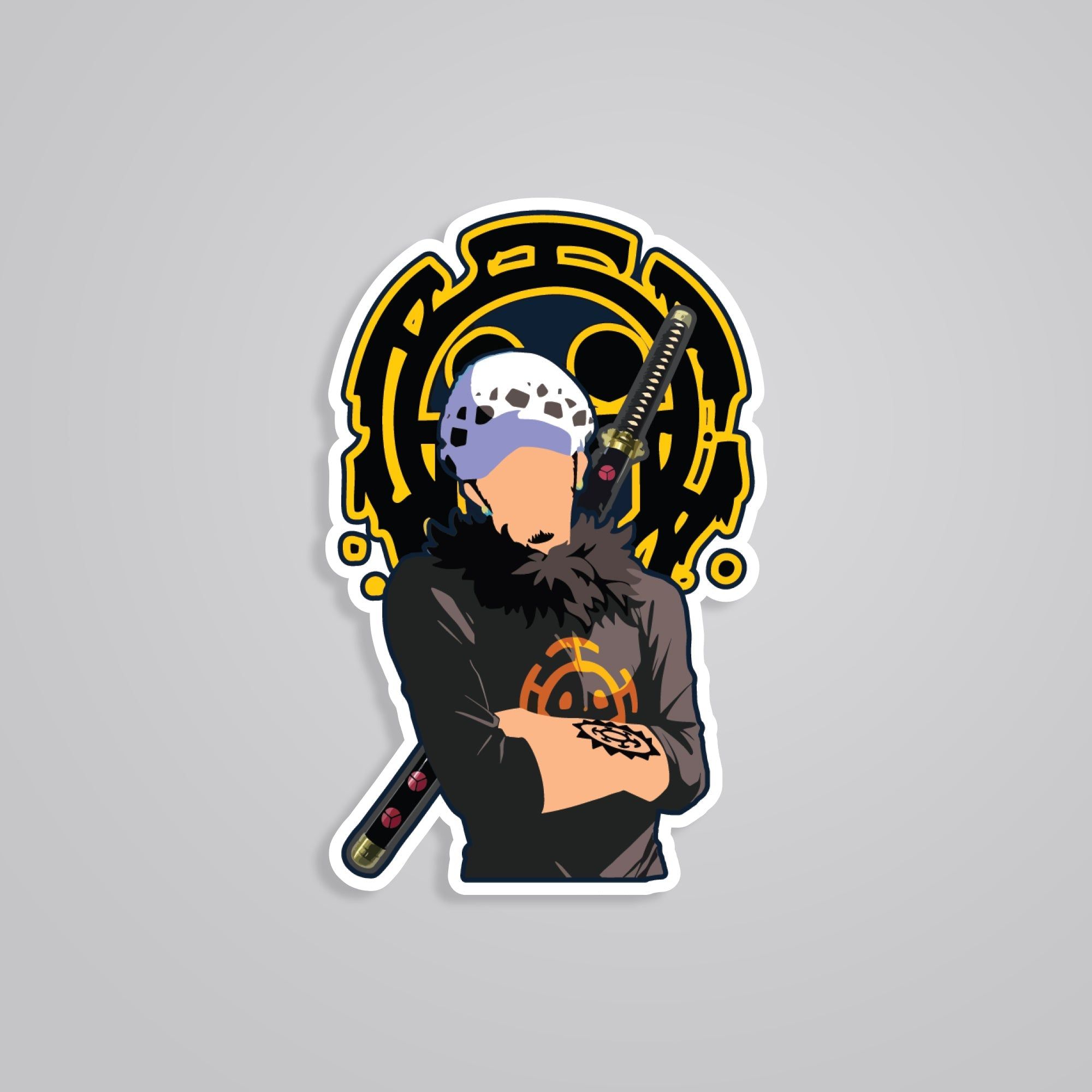 2000x2000 Sail with Style: Trafalgar Minimalist One Piece Anime Sticker Subtle Tribute to a Legendary Surgeon
