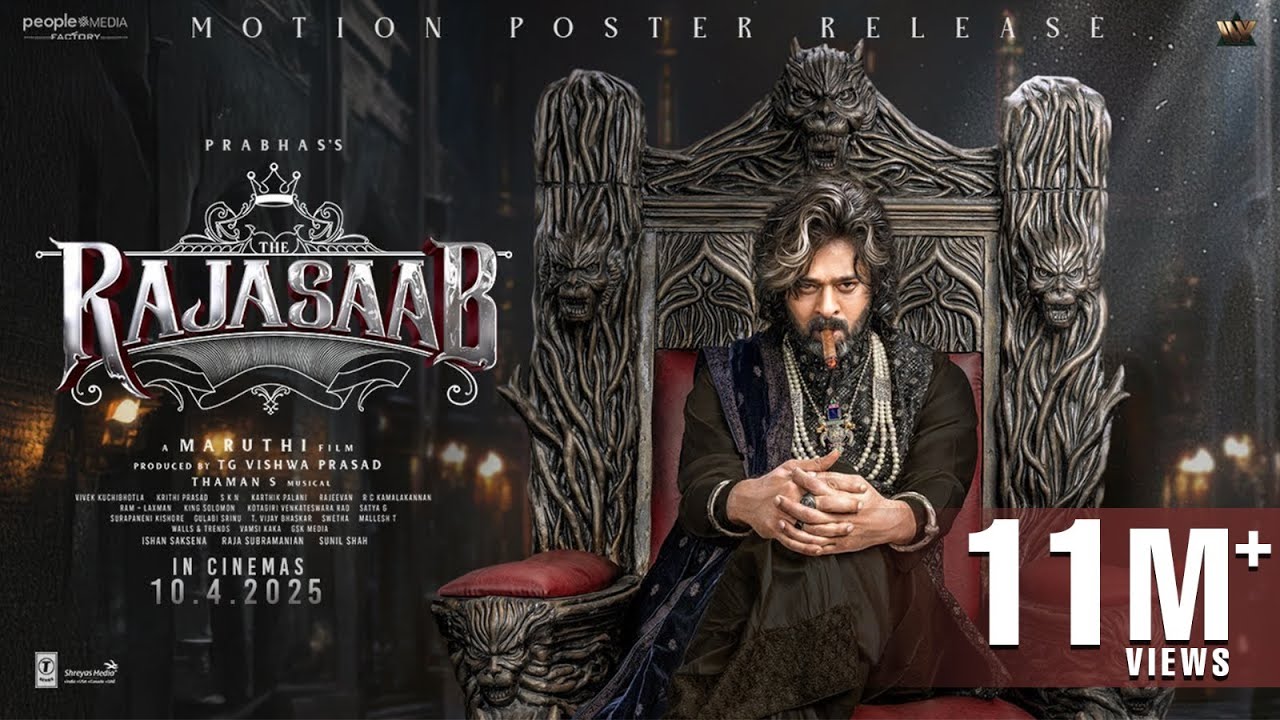 1280x720 The RajaSaab Motion Poster. Prabhas. Maruthi. Thaman S. TG Vishwa Prasad. People Media Factory