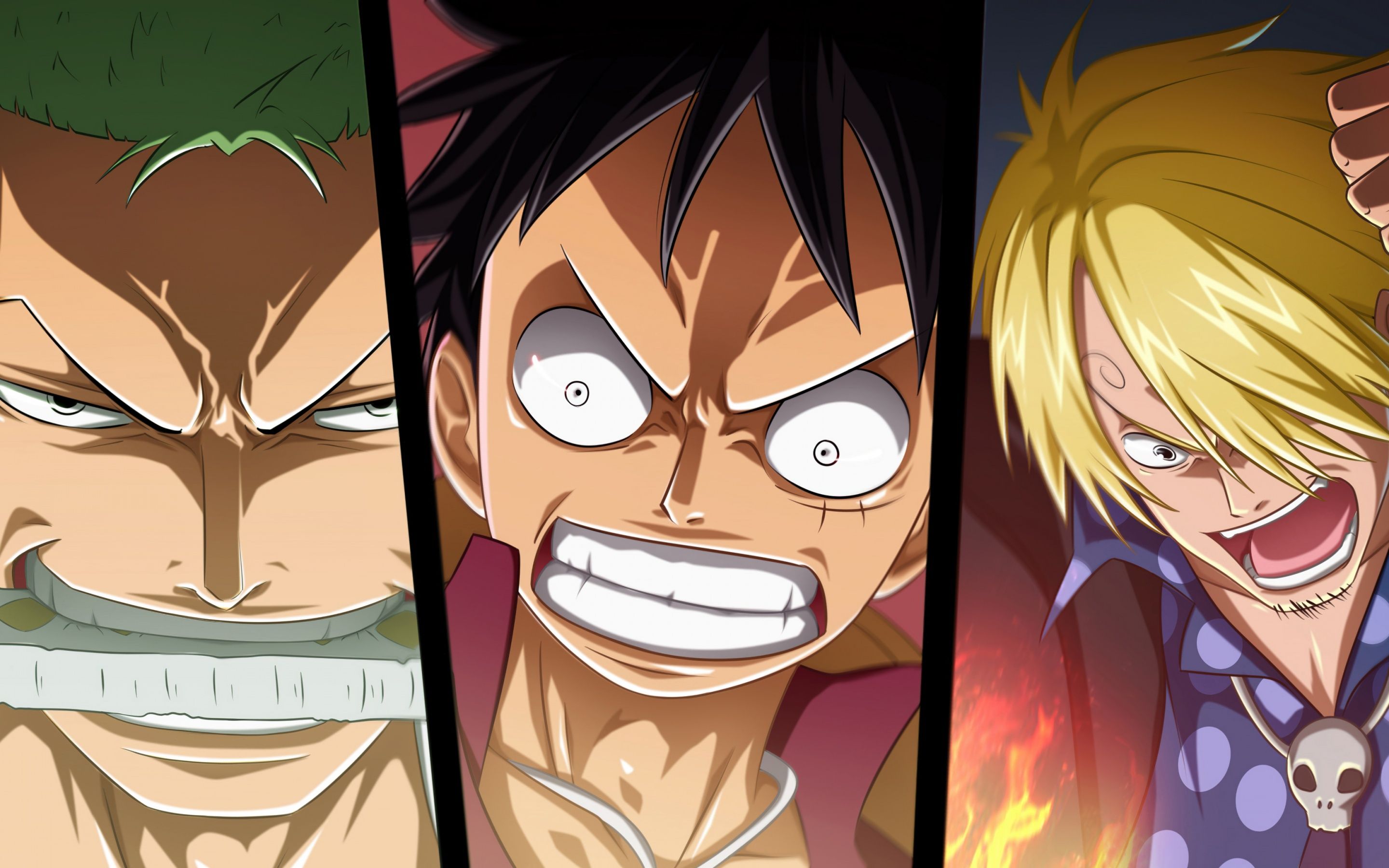 2880x1800 Roronoa Zoro, Monkey D. Luffy, Sanji 4K Wallpaper