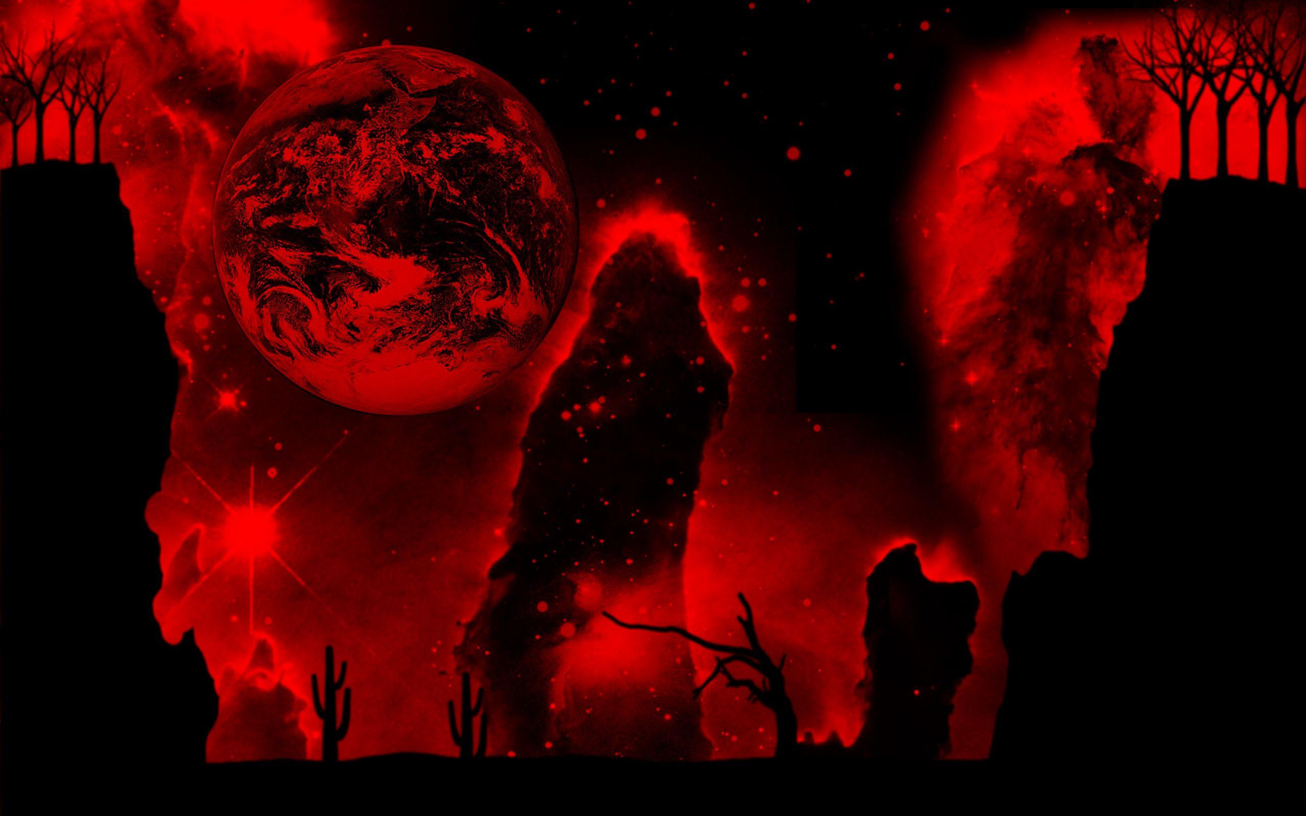 2560x1600 Blood Red Moon Wallpaper