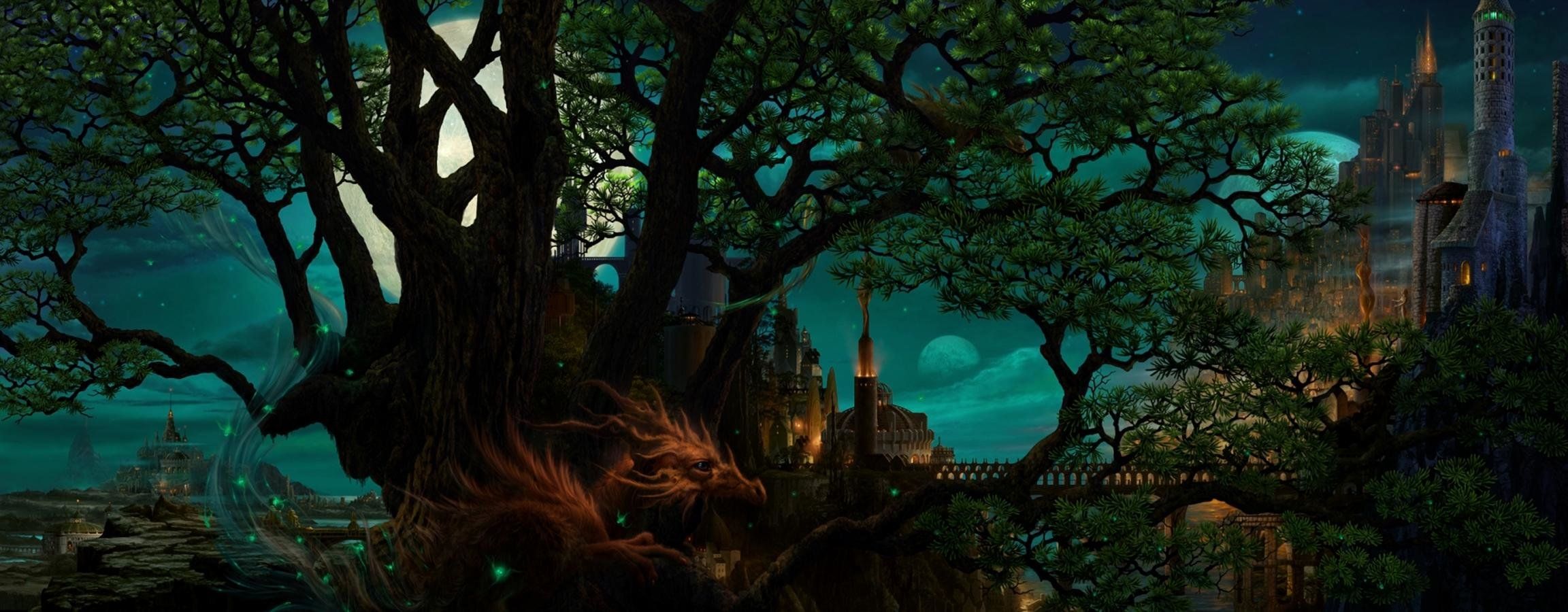 2304x900 Dual Screen Fantasy Wallpaper