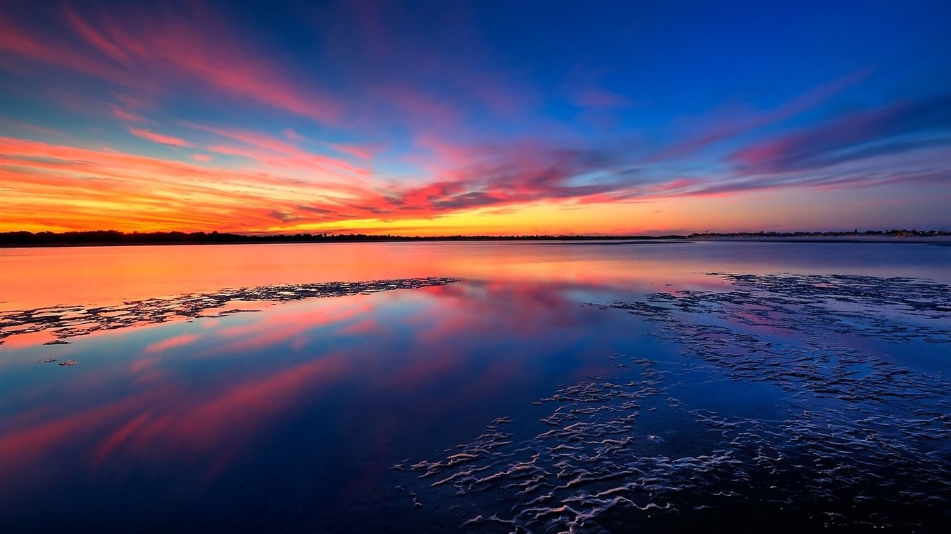1366x768 Nature Sunset Clouds Windows 10 HD Wallpaper