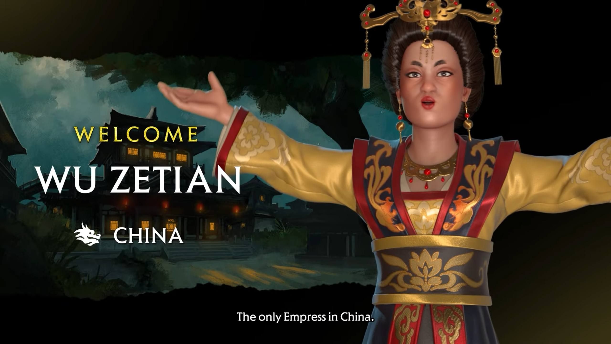 2560x1440 Civilization VI Reveals Wu Zetian from Rulers of China pack