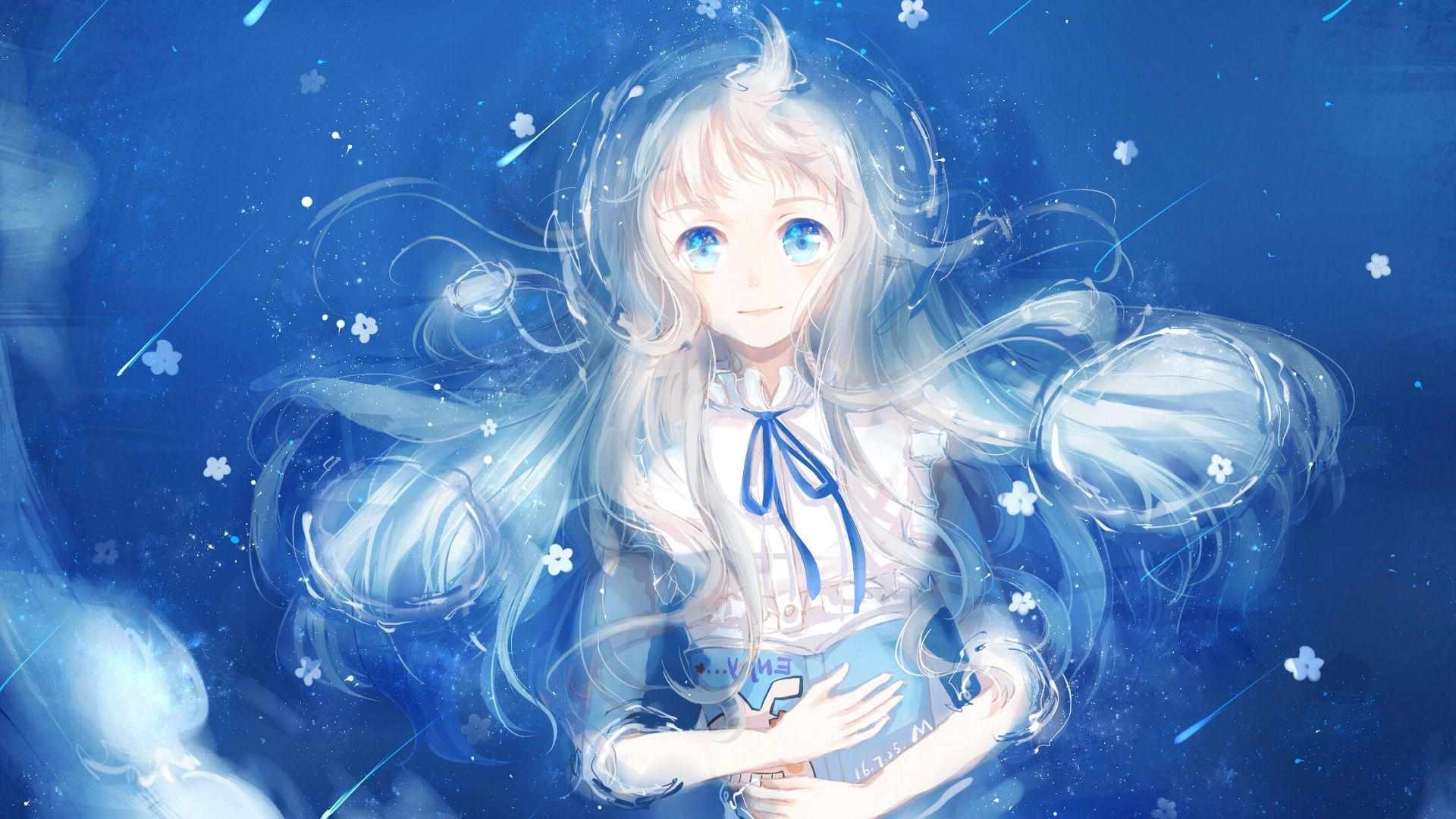 1920x1080 Wallpaper water, girl, Unprecedented Flower, Meiko Honma for mobile and desktop, section сёдзё, resolution 1920x1080