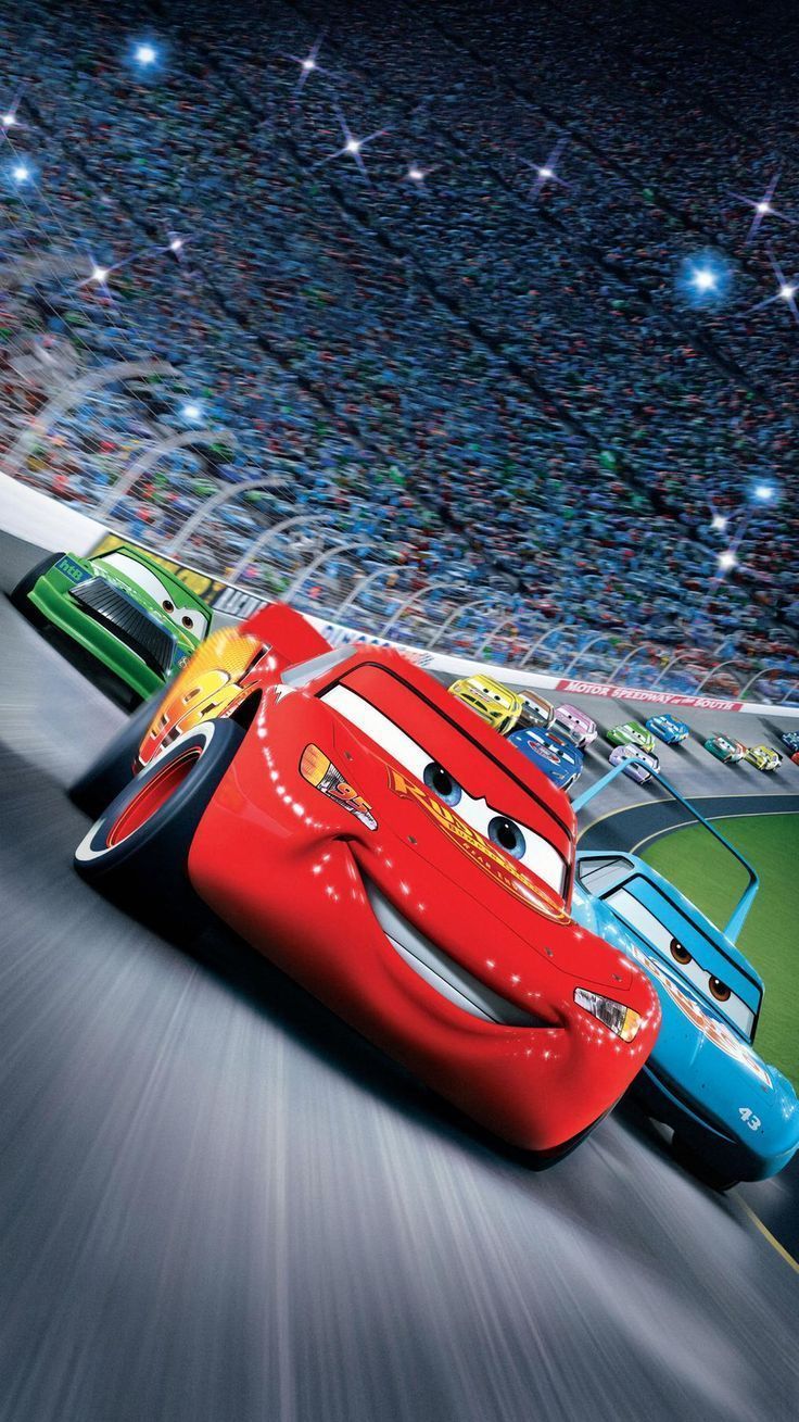 736x1309 Cars Racing in Front of an Audience. Disney pixar cars wallpaper, Disney cars wallpaper iphone, Carros disney