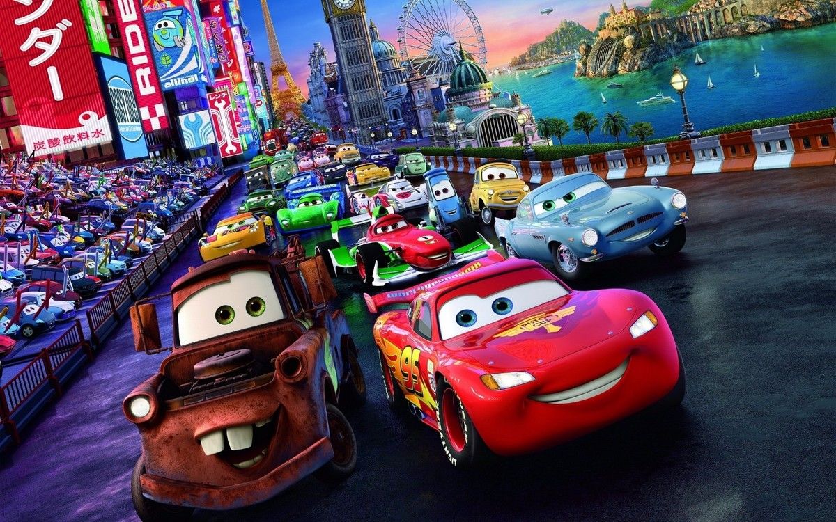 1200x750 Disney Cars Cartoon Movie Poster High Quality Canvas Kids Art Print Unframed