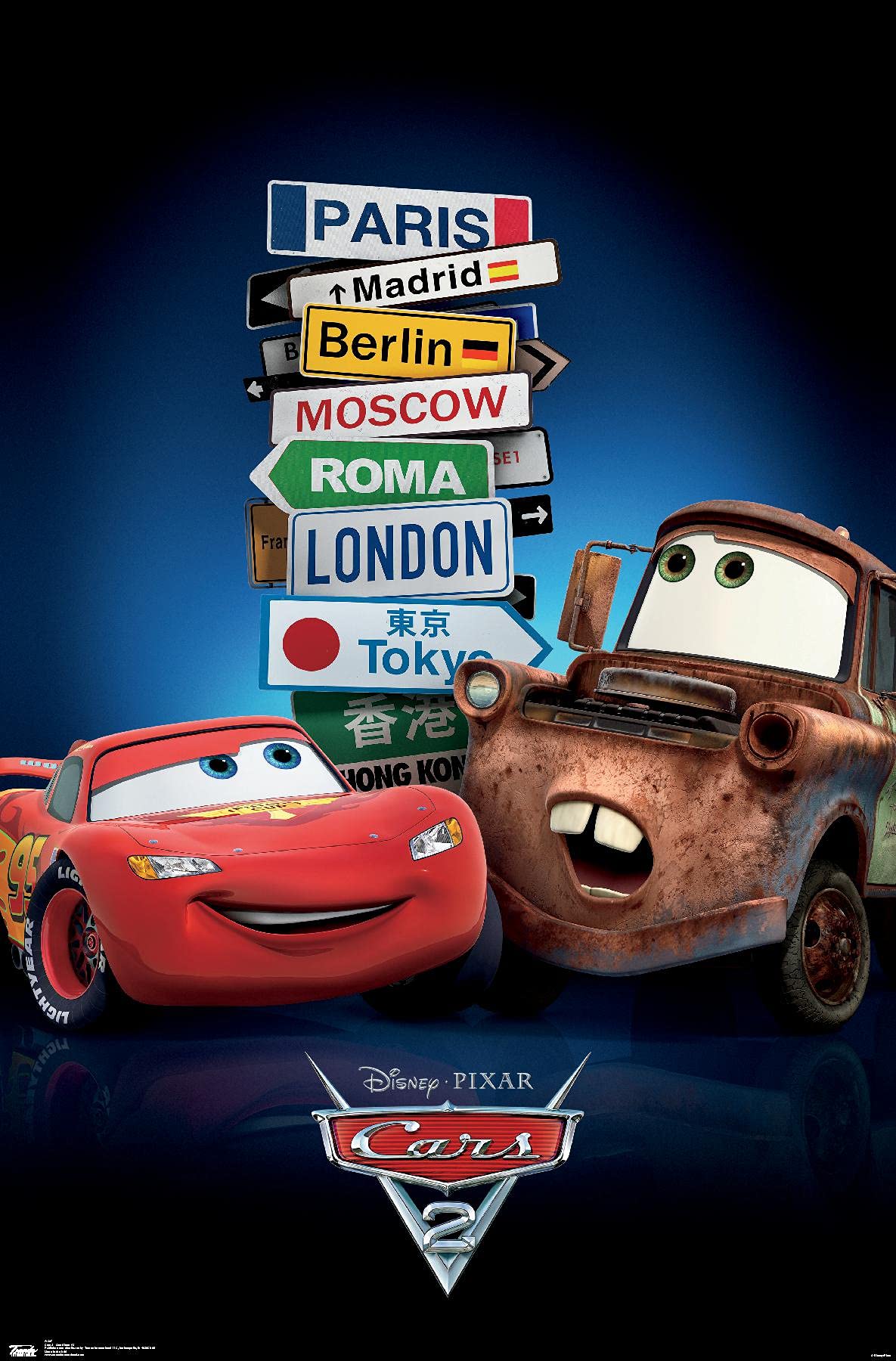 1185x1800 Trends International Disney Pixar Cars 2 Sheet Wall Poster, 22.375 x Premium Unframed Version: Posters & Prints