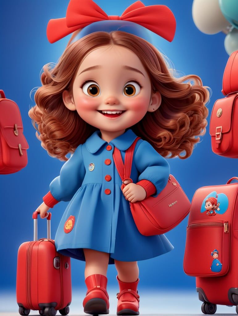 771x1024 Premium Free ai Image. Adventurous Little Girl Ready to Explore