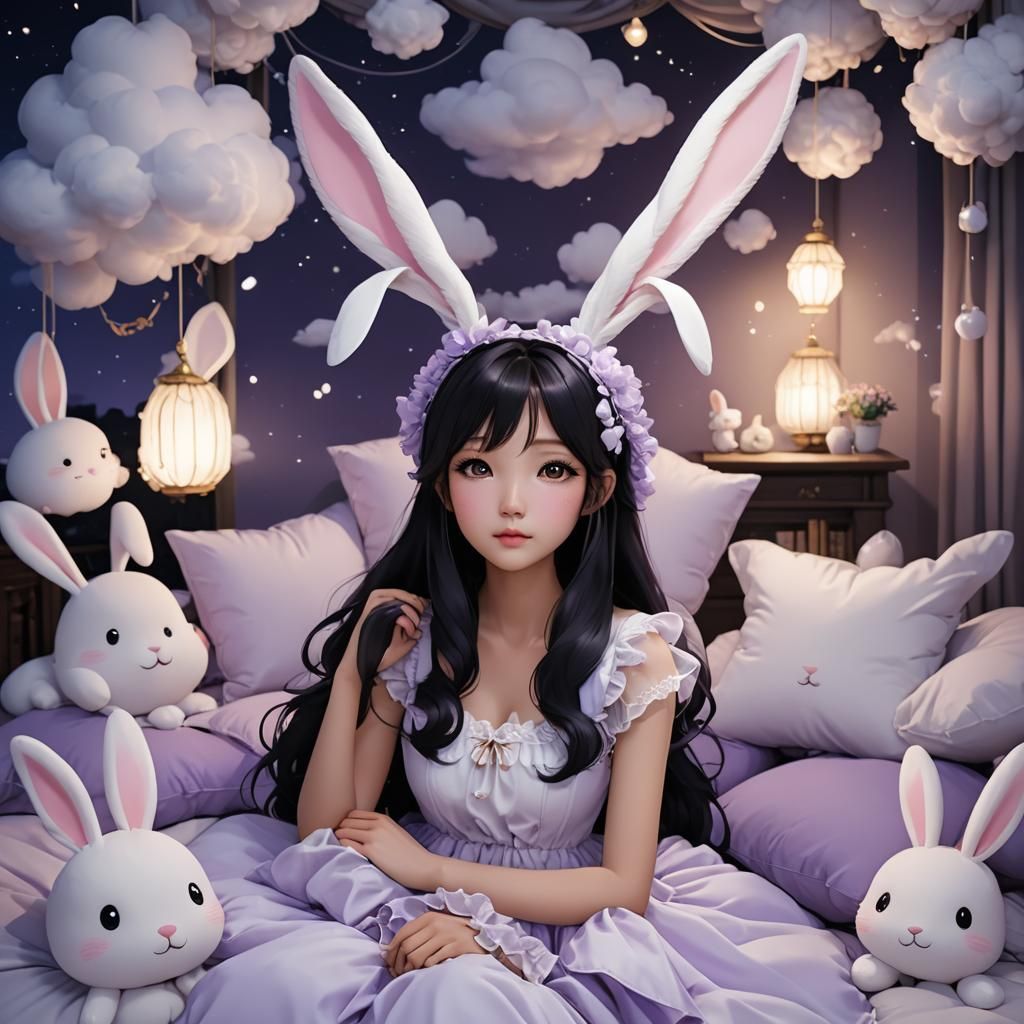 1024x1024 Korean Girl in Princess Outfit, 3D Anime Art