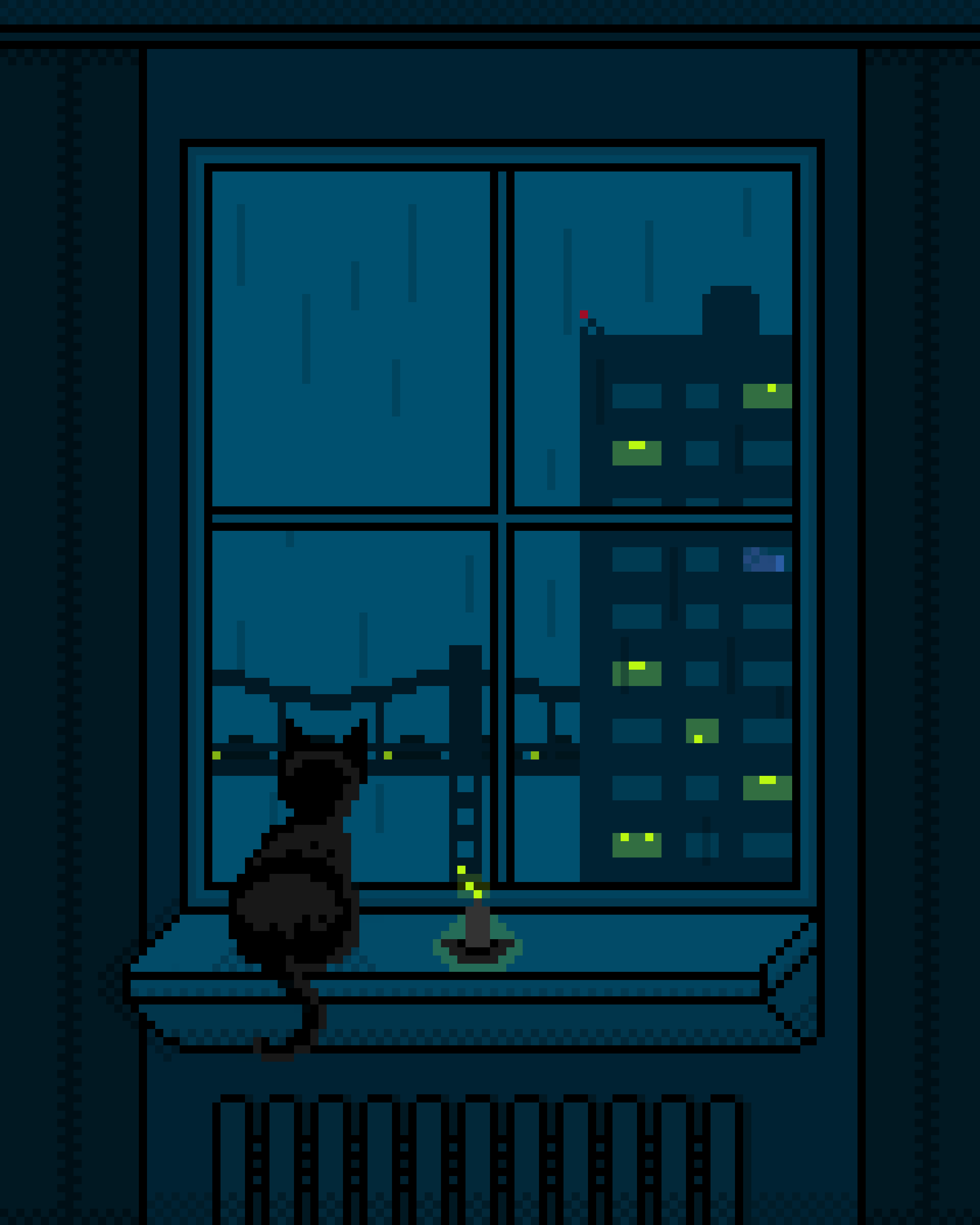 2400x3000 Avatar Black And White 8 Bit Gif Pfp. Pixel art rainy window, Rainy day pixel