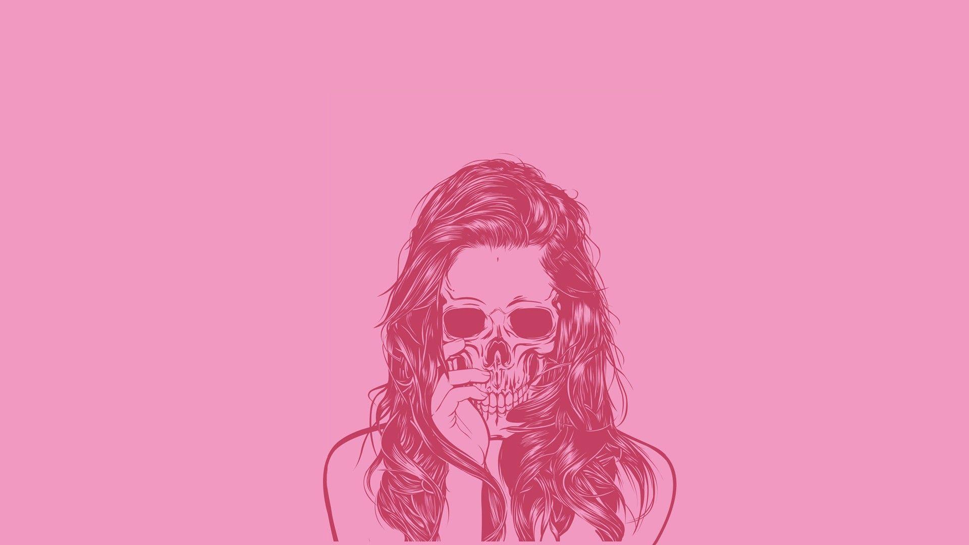 1920x1080 skull wallpaper cool girl pink Desktop Wallpaperk HD