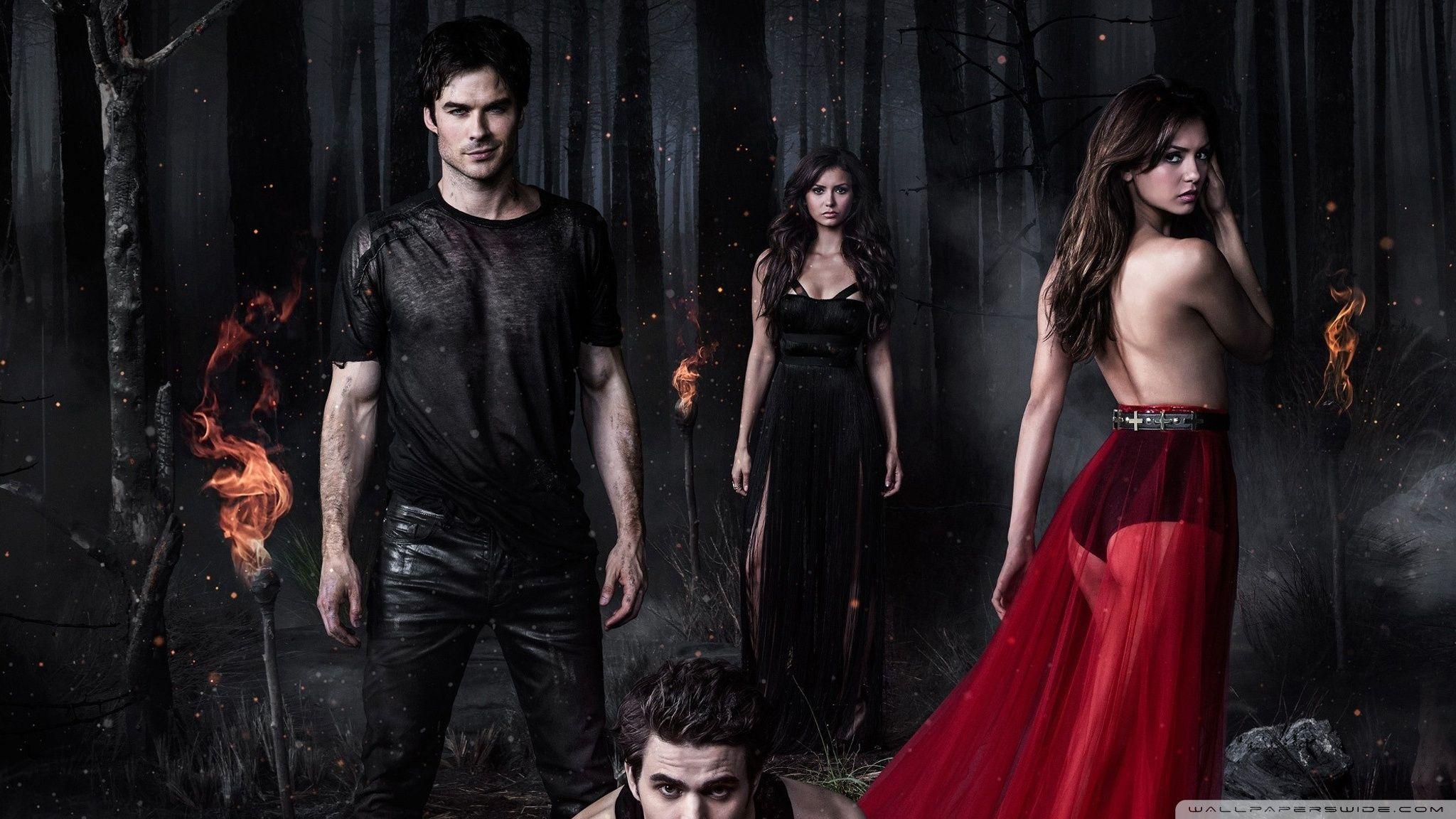 2048x1152 Vampire Diaries Cast Season 9