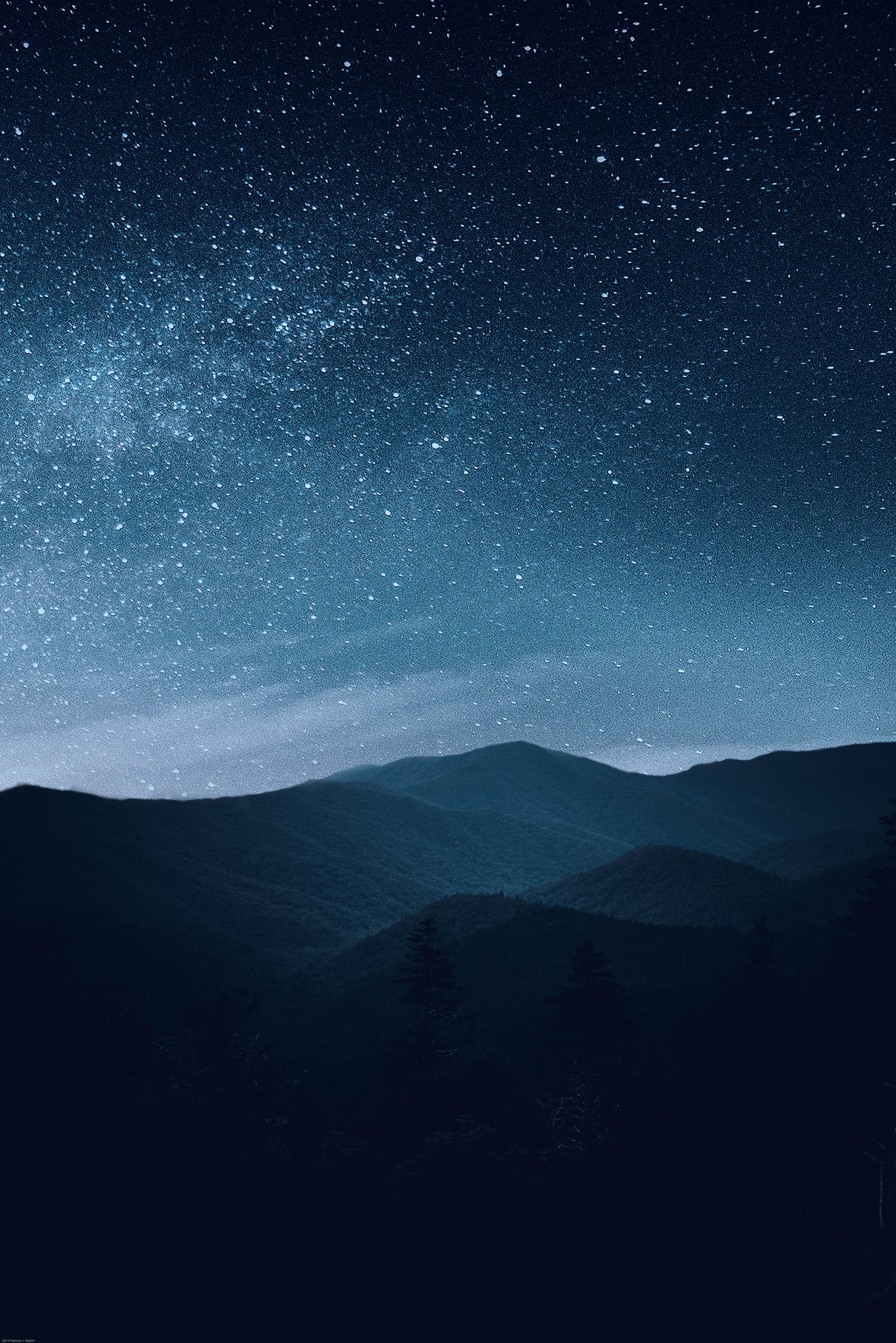 4912x7360 Starry Sky Over Mountains · Free