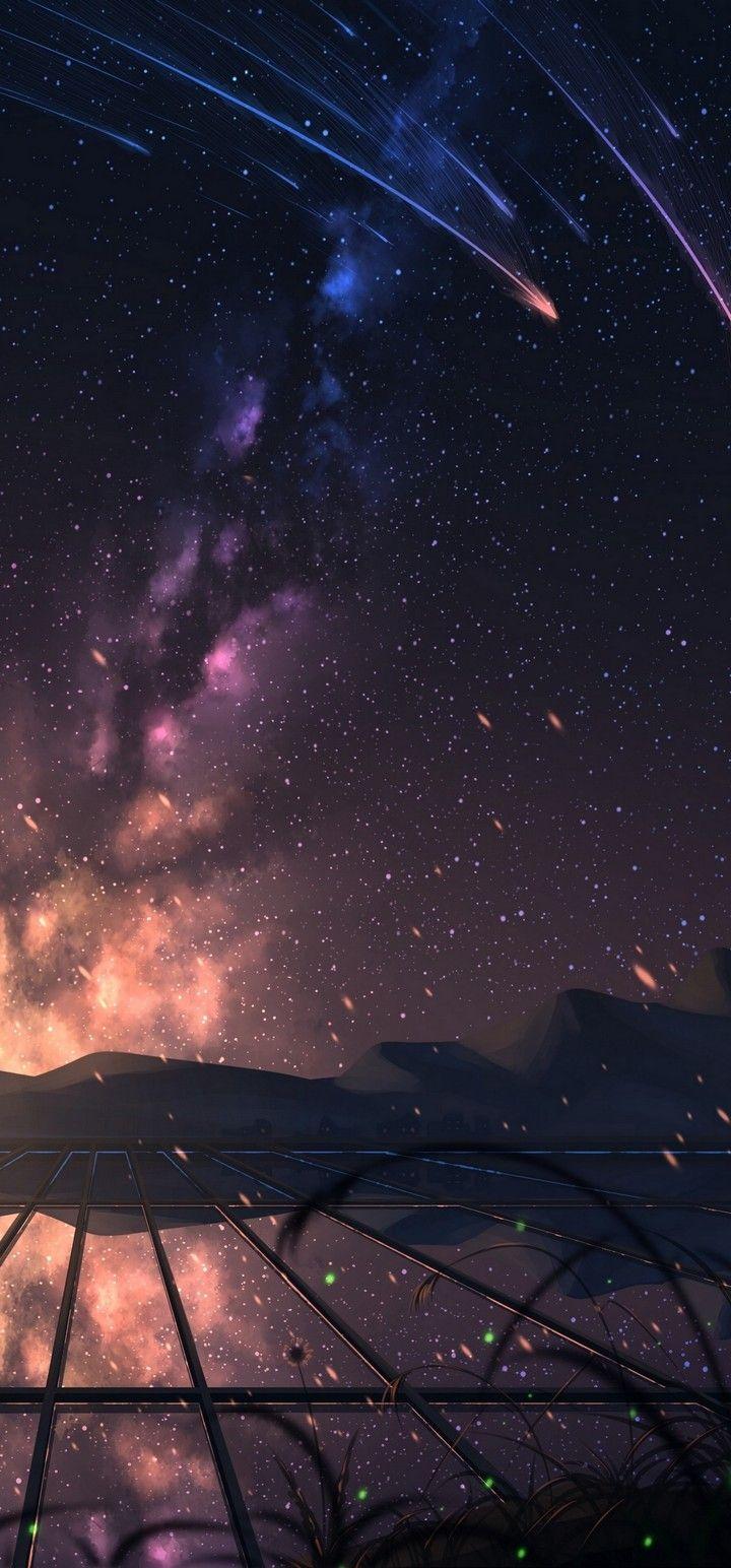 720x1544 Starry Sky Stargazing Art Wallpaper - [720x1544]
