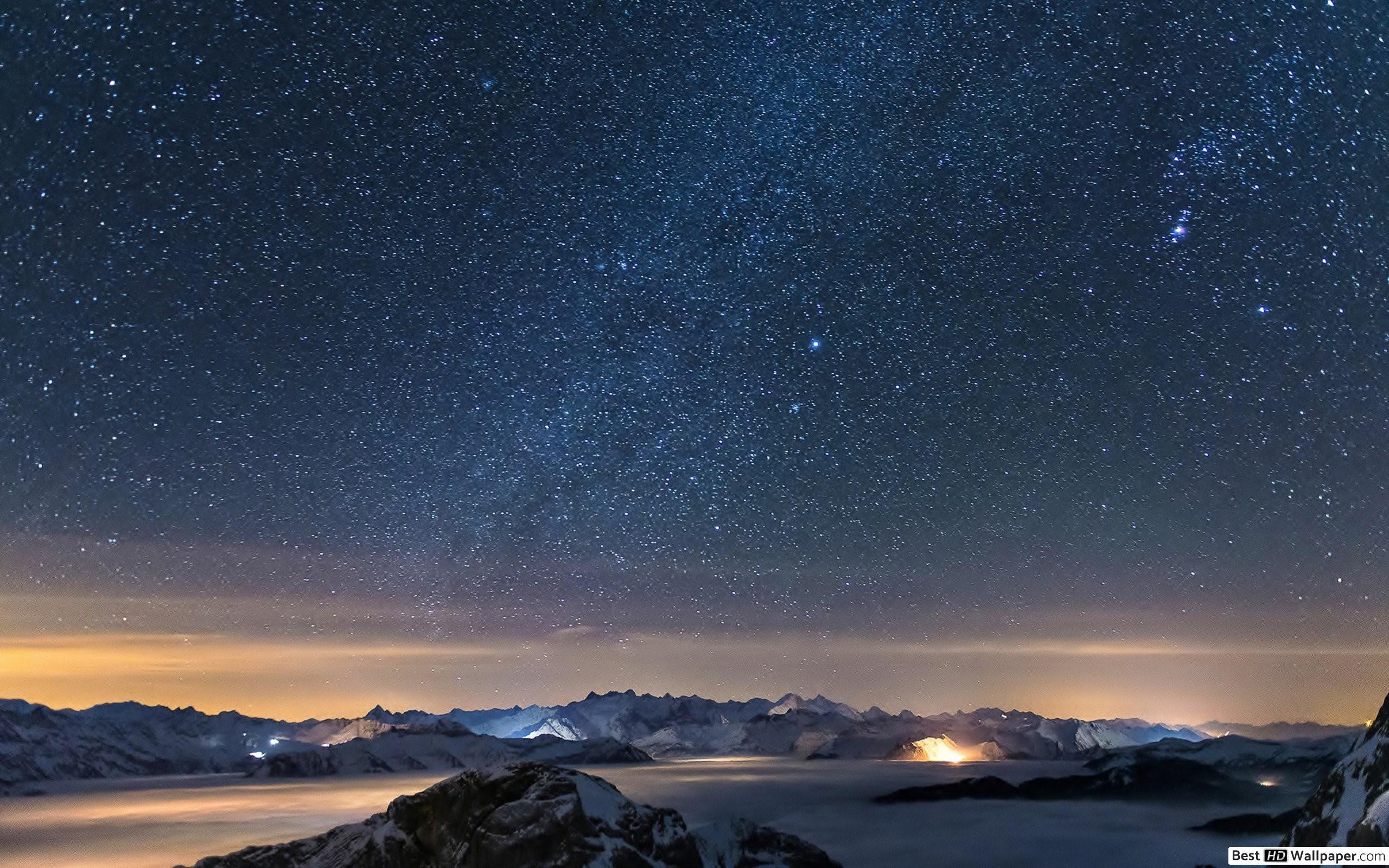 2560x1600 Dreamy night under the beautiful starry sky HD wallpaper download