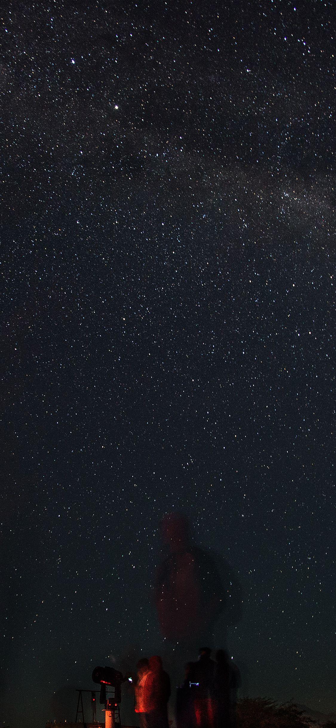 1125x2436 Starry Night Sky Space Night Dark Wallpaper
