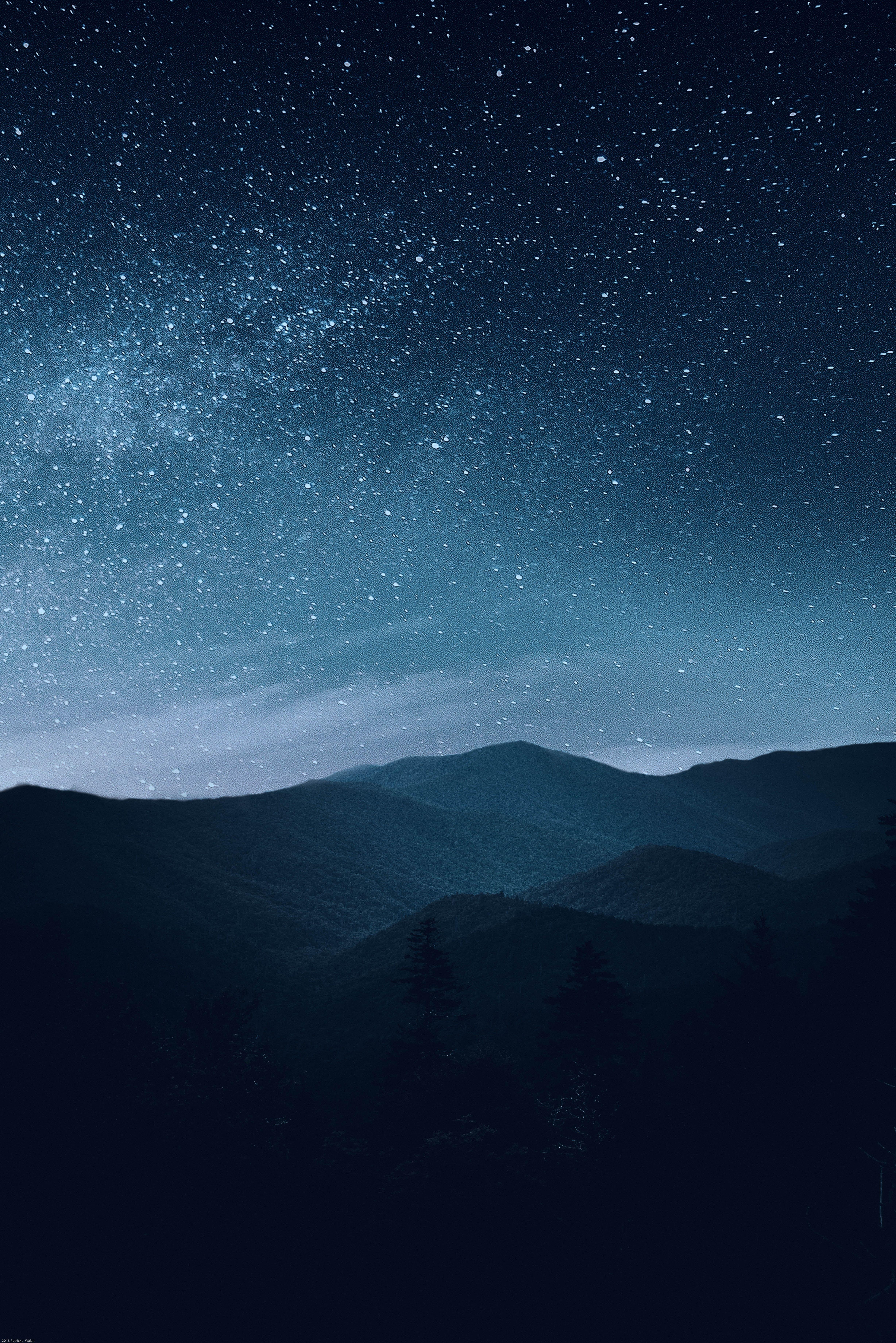 4912x7360 Starry Sky Over Mountains · Free