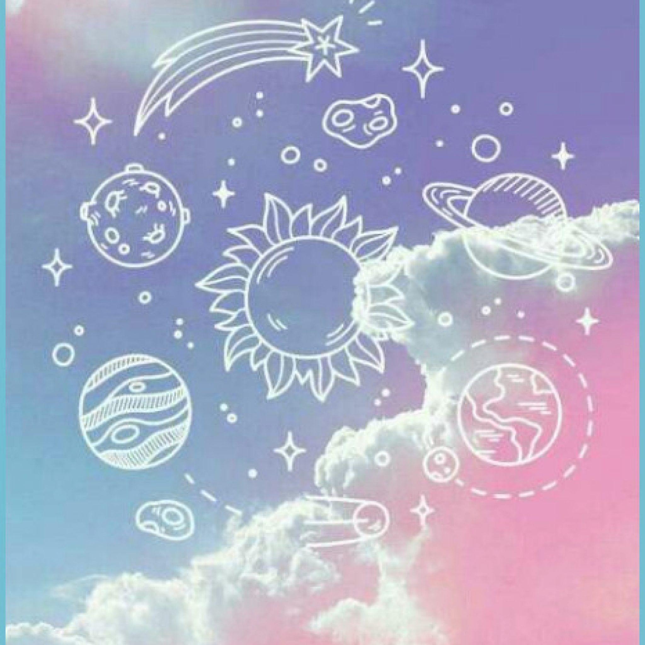 2048x2048 Pastel Artsy Cute Aesthetic Wallpaper