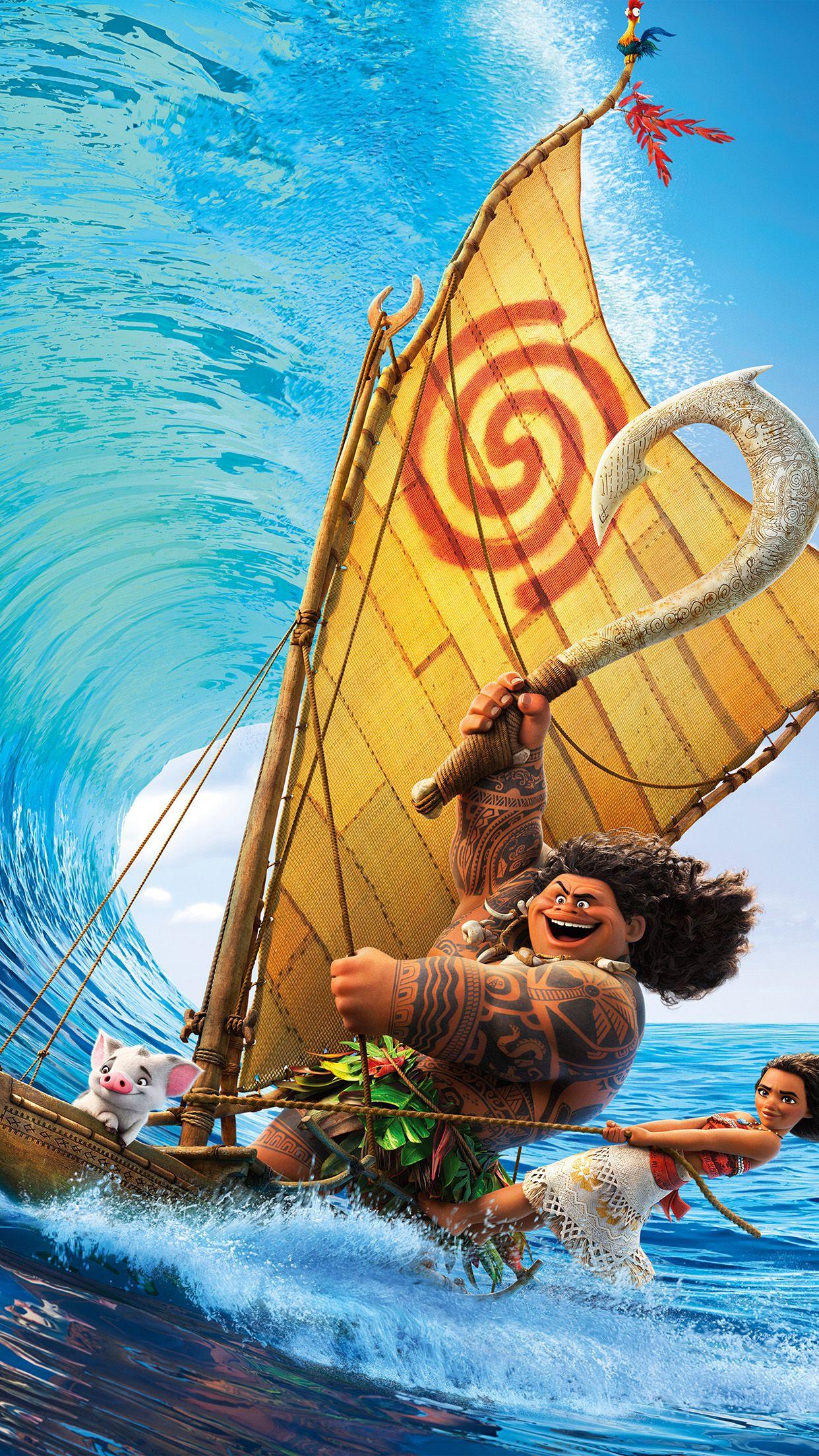1242x2208 Surf Moana Disney Film Anime