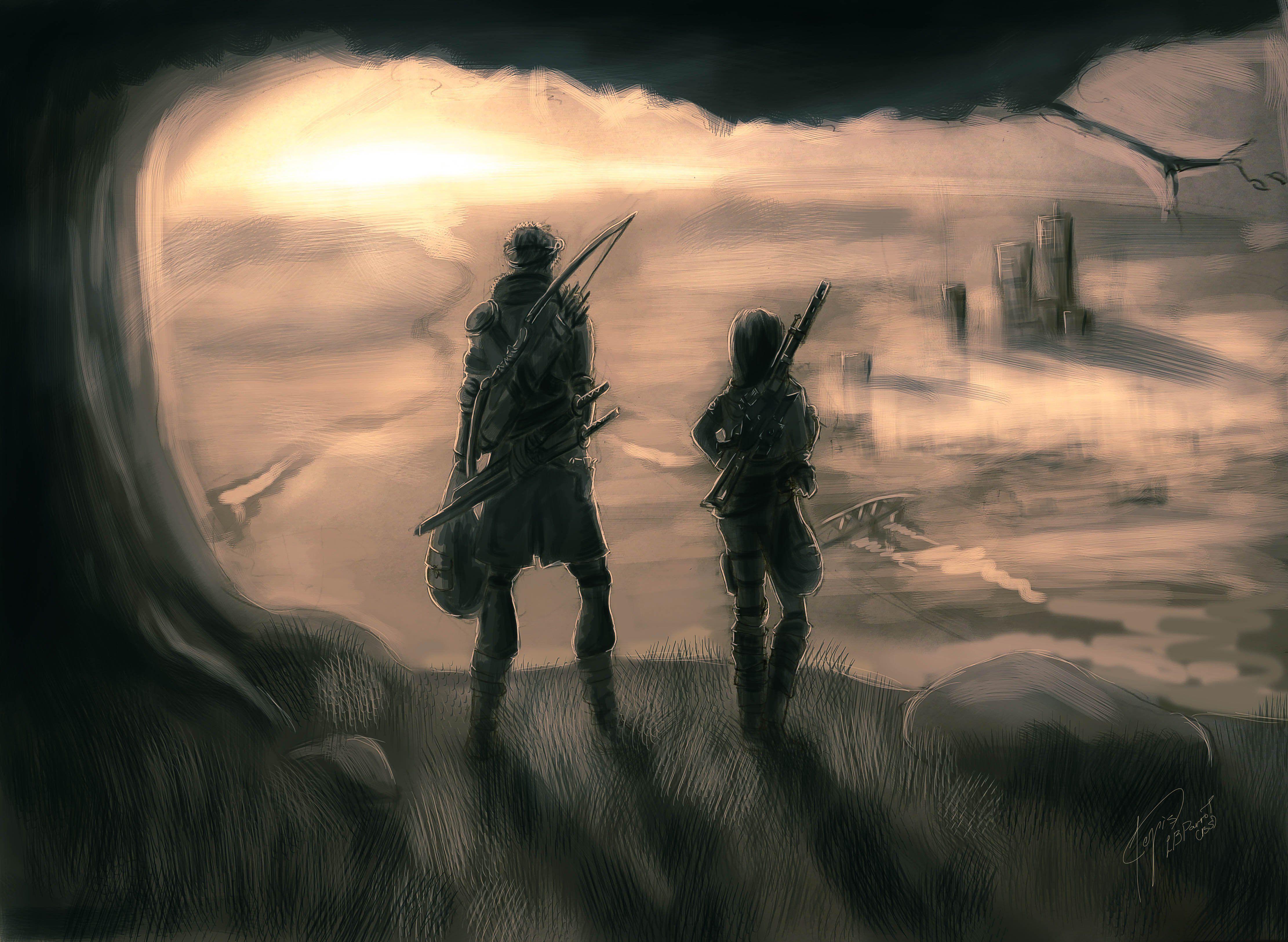 4444x3252 Warrior Archer Two Fantasy Sci Fi Wallpaperx3252