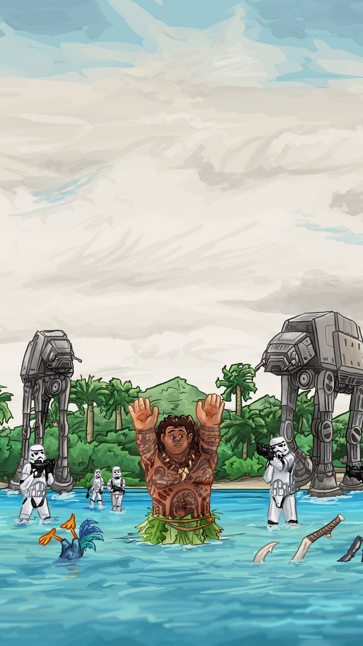 720x1280 Star Wars And Moana wallpaper