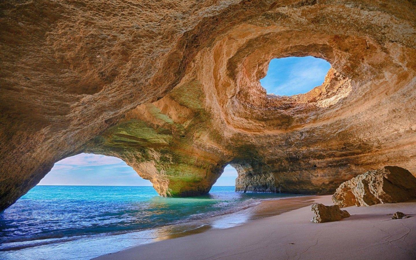 1440x900 Bồ Đào Nha bãi biển đá nước biển cảnh quan Algarve