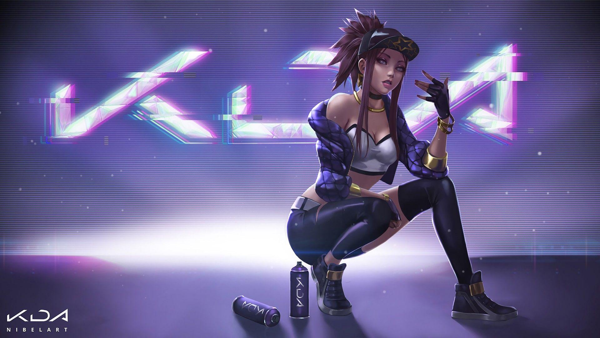 1920x1080 K DA Akali. Wallpaper & Fan Arts. League Of Legends