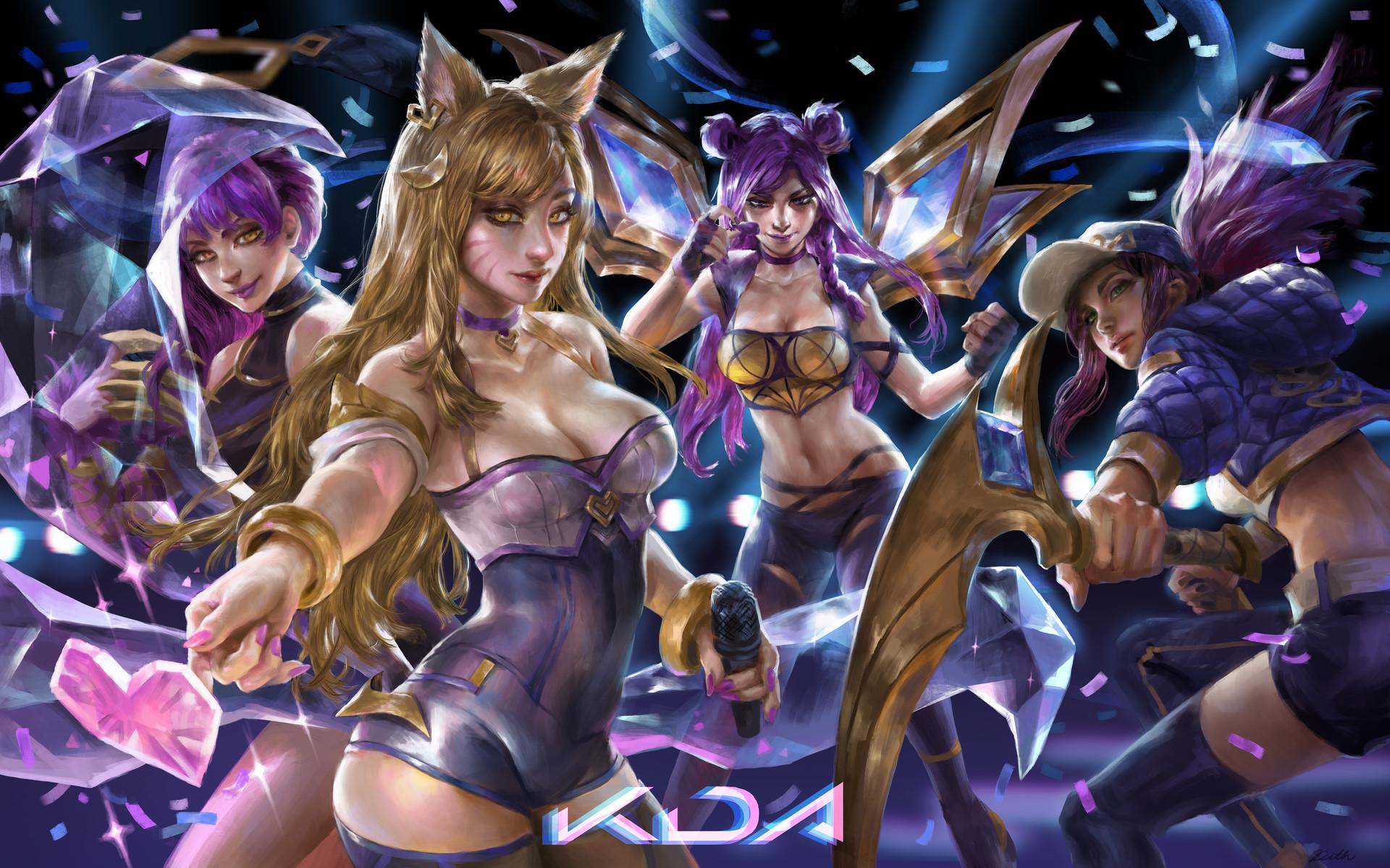 1920x1199 LoL KDA Girls Drawing By Shu Yu Chiang Wallpaper And Free