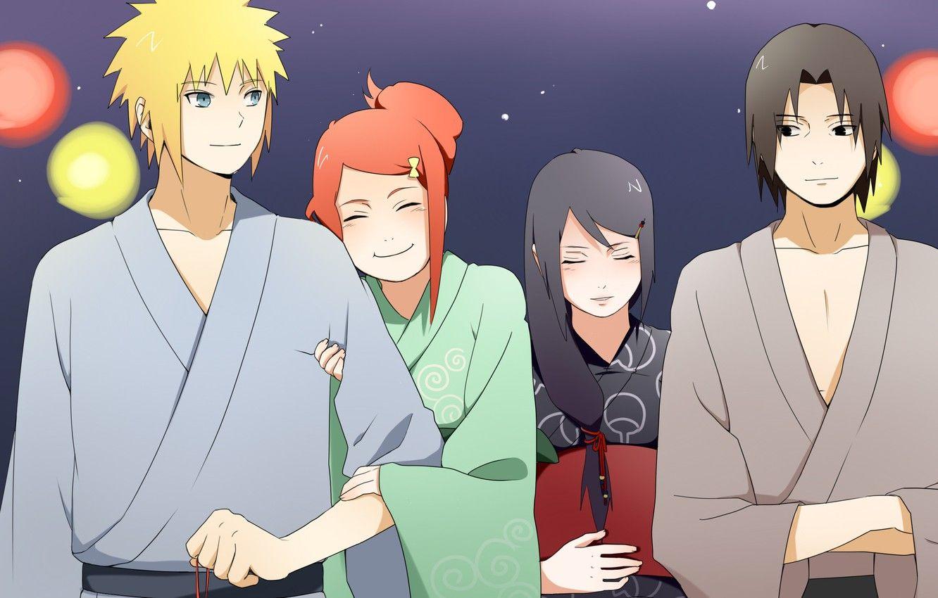 1332x850 Wallpaper naruto, art, kimono, minato, kushina, mikoto, fugaku image for desktop, section прочее