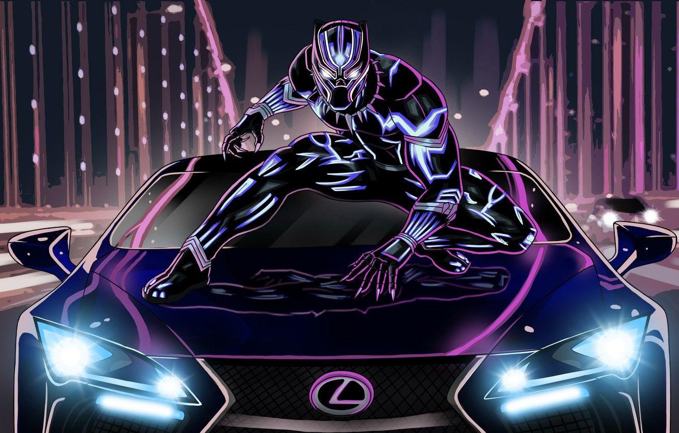 1332x850 Wallpaper lexus, neon, artwork, black panther image for desktop, section фантастика