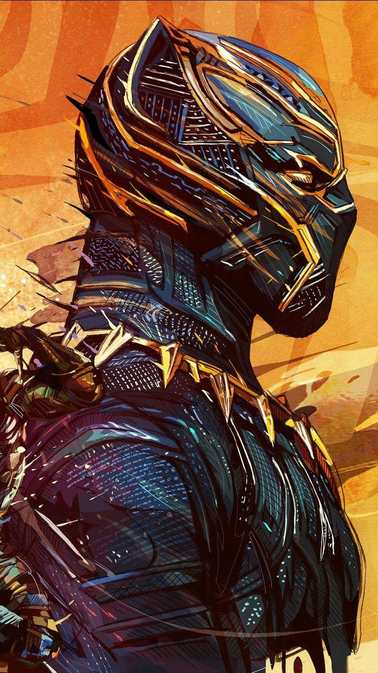 750x1334 Black Panther Artwork Wallpaper