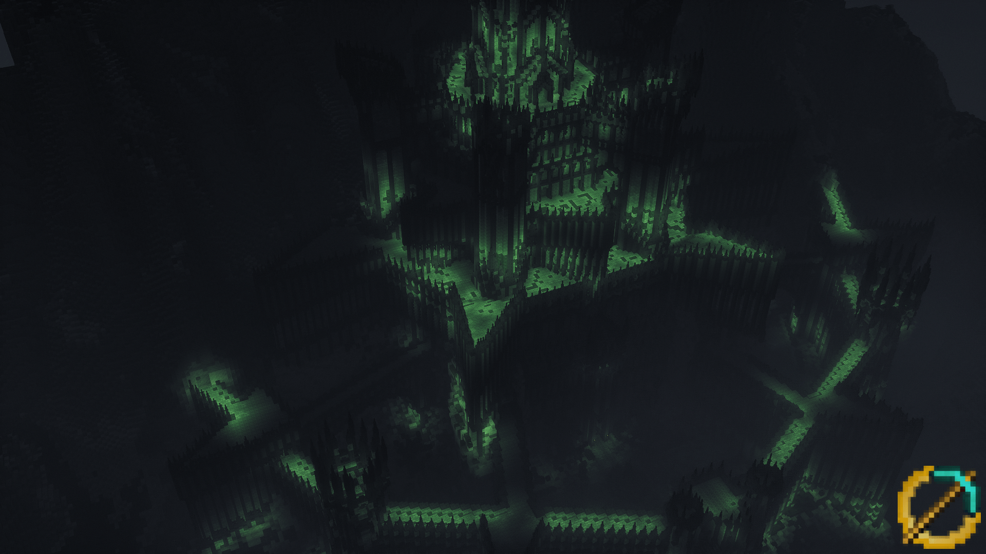 1920x1080 Bird's eye view of Minas Morgul. Minecraft Middle Earth