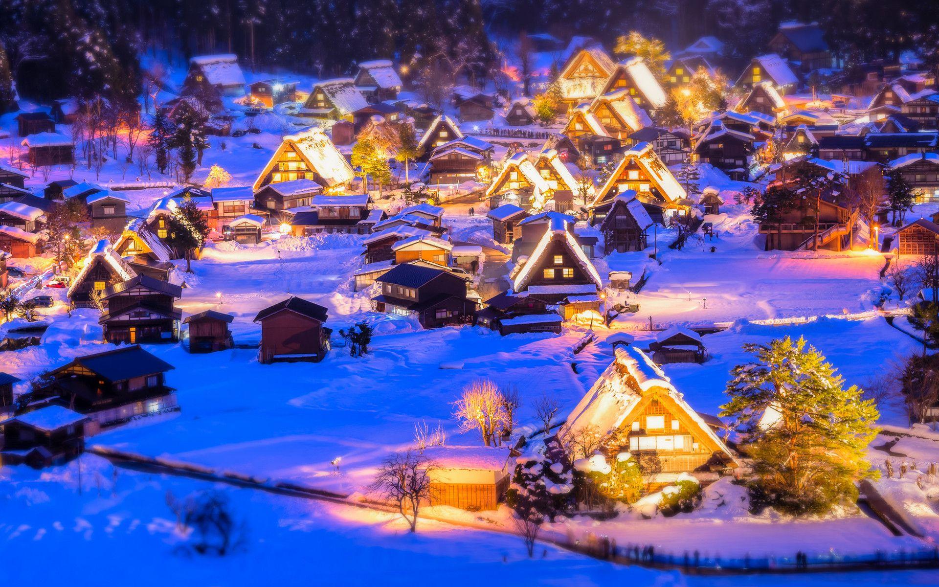 1920x1200 Christmas Village Wallpaper