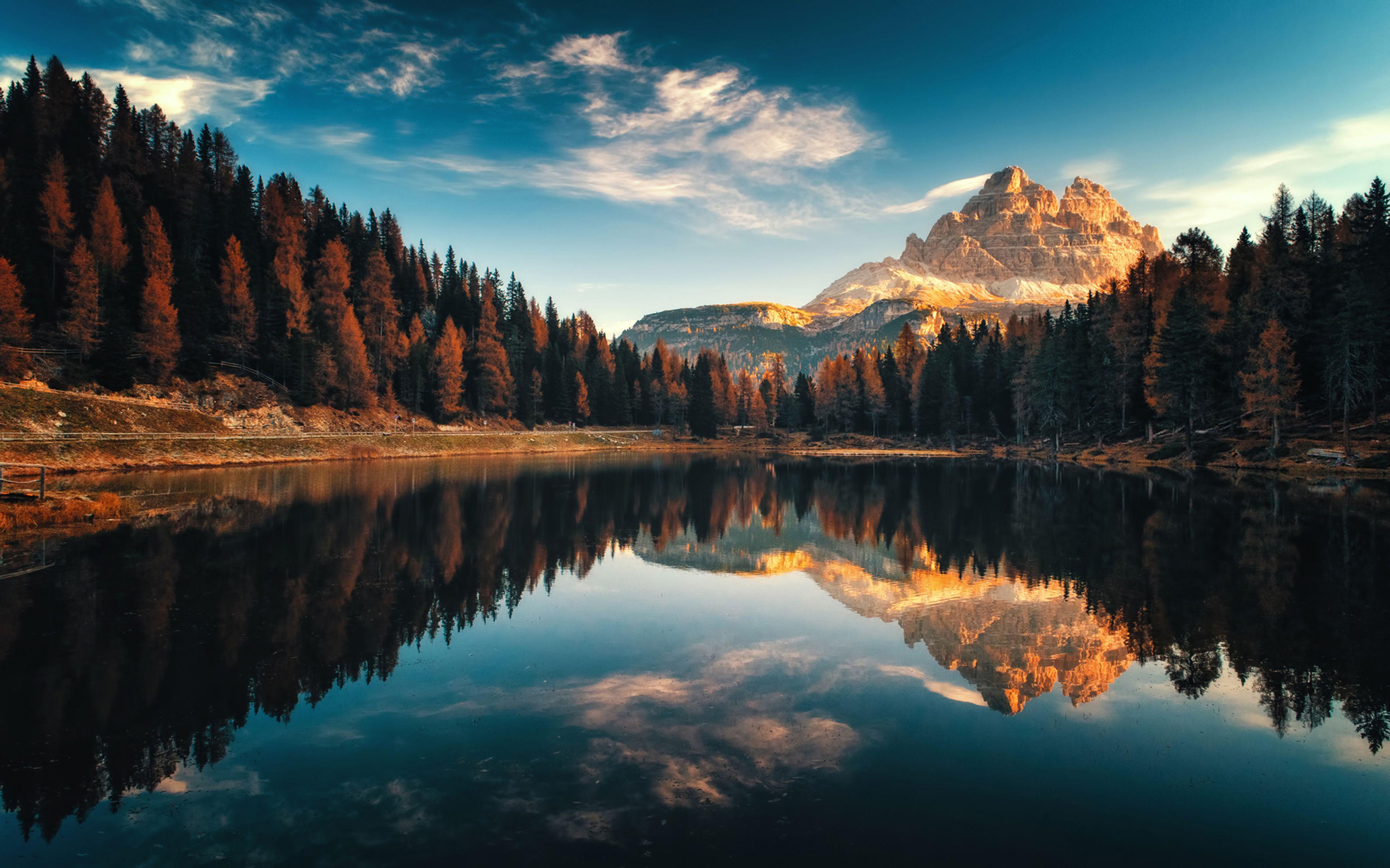 3840x2400 Dolomiti Italy Autumn Lago Antorno Landscape Photography Desktop HD Wallpaper For Pc Tablet And Mobile 3840x2400 :