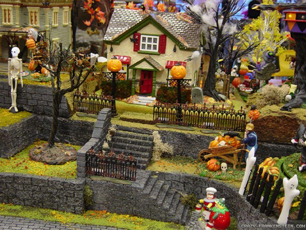 1024x768 Halloween Village wallpaper