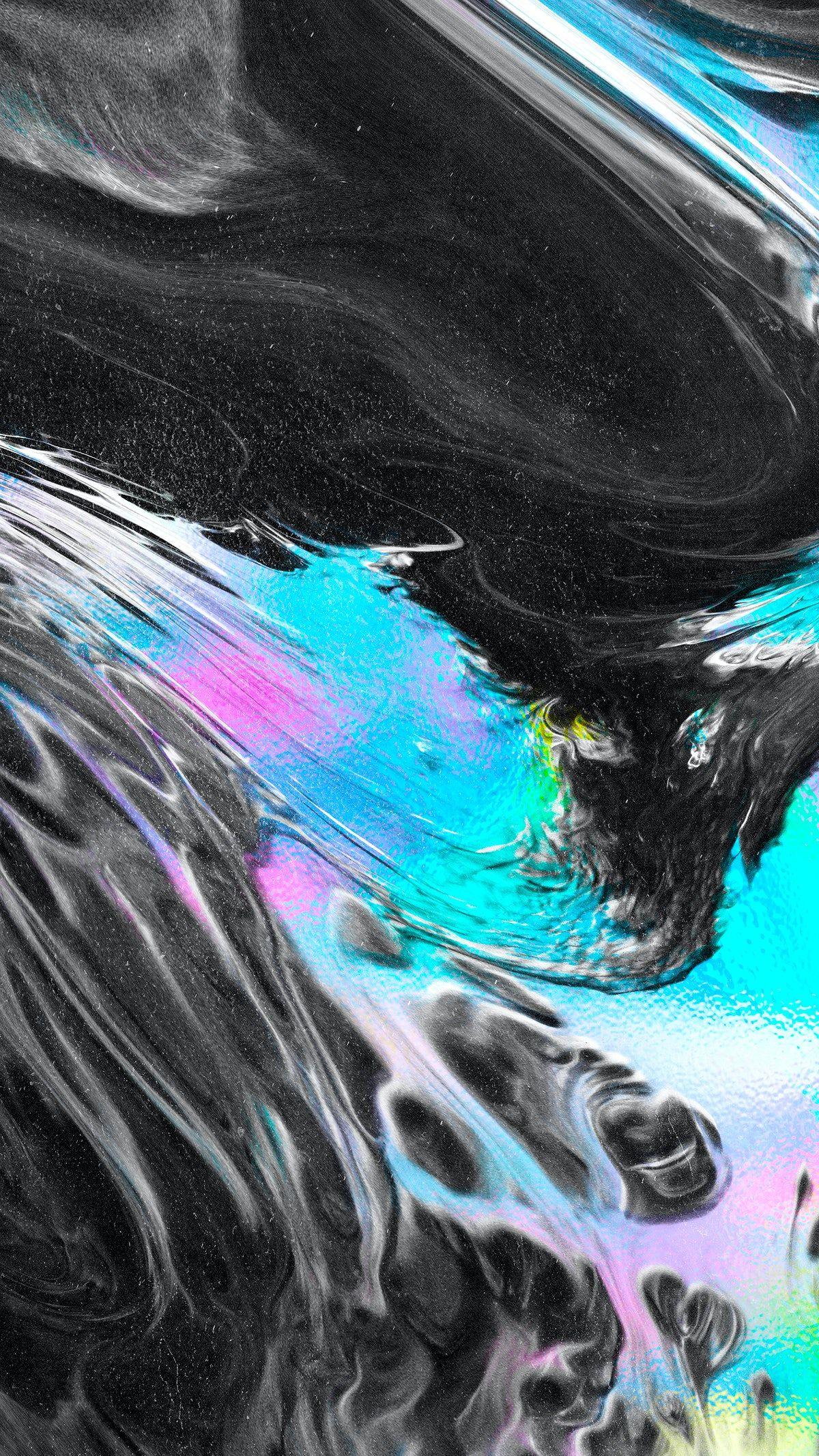 1200x2134 Vibrant neon blue liquid mobile wallpaper