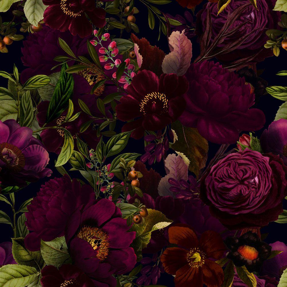 1000x1000 Lush Dark Roses Flower Garden Wallpaper.com & Photo Wallpaper By Renowned Designers. Design Your Own Photo Wallpaper In Our Wallpaper Online Store. High Quality Design Wallpaper, Trend And Luxury