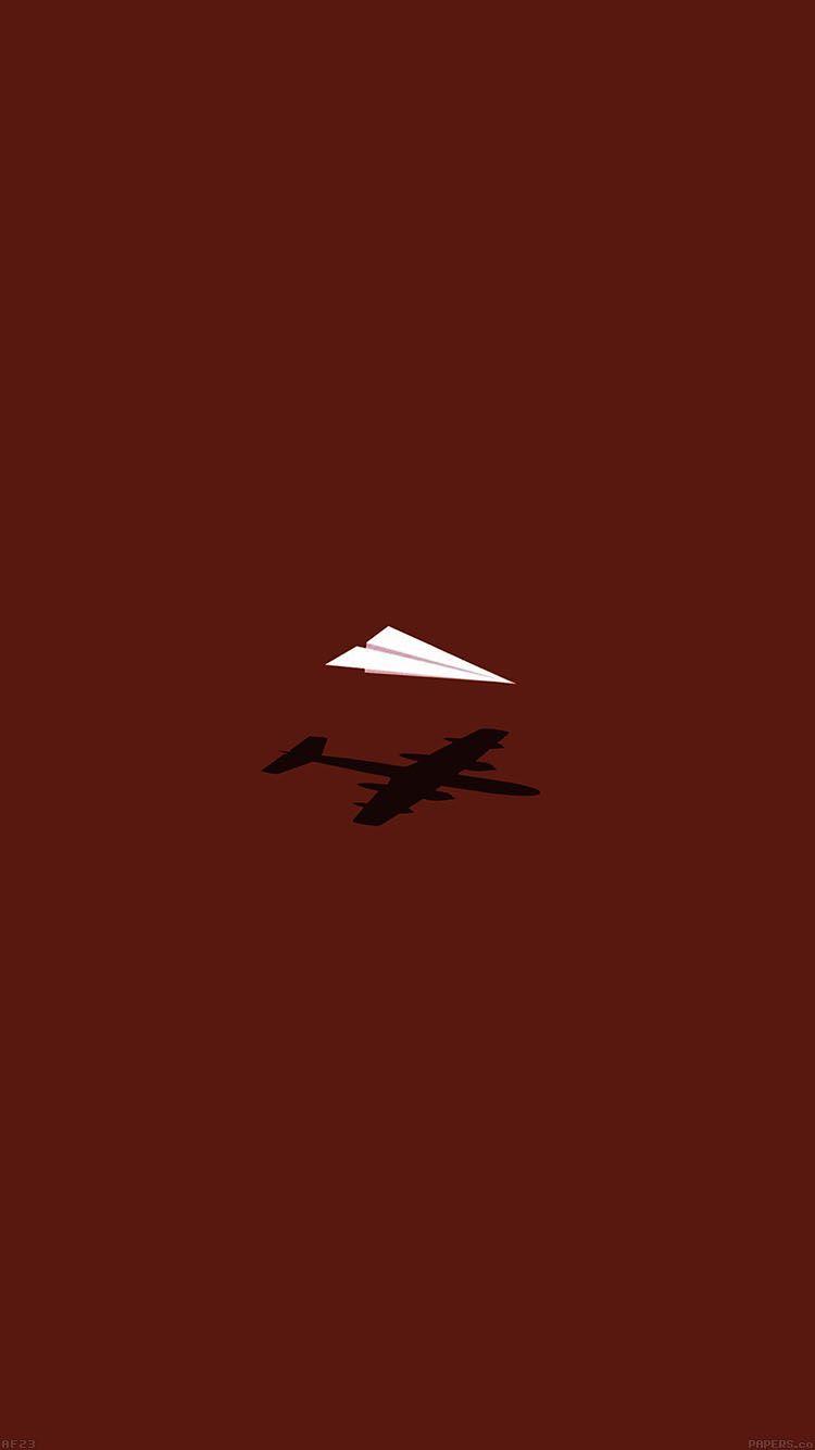 750x1334 iPhone7papers plane minimal red art illust cute