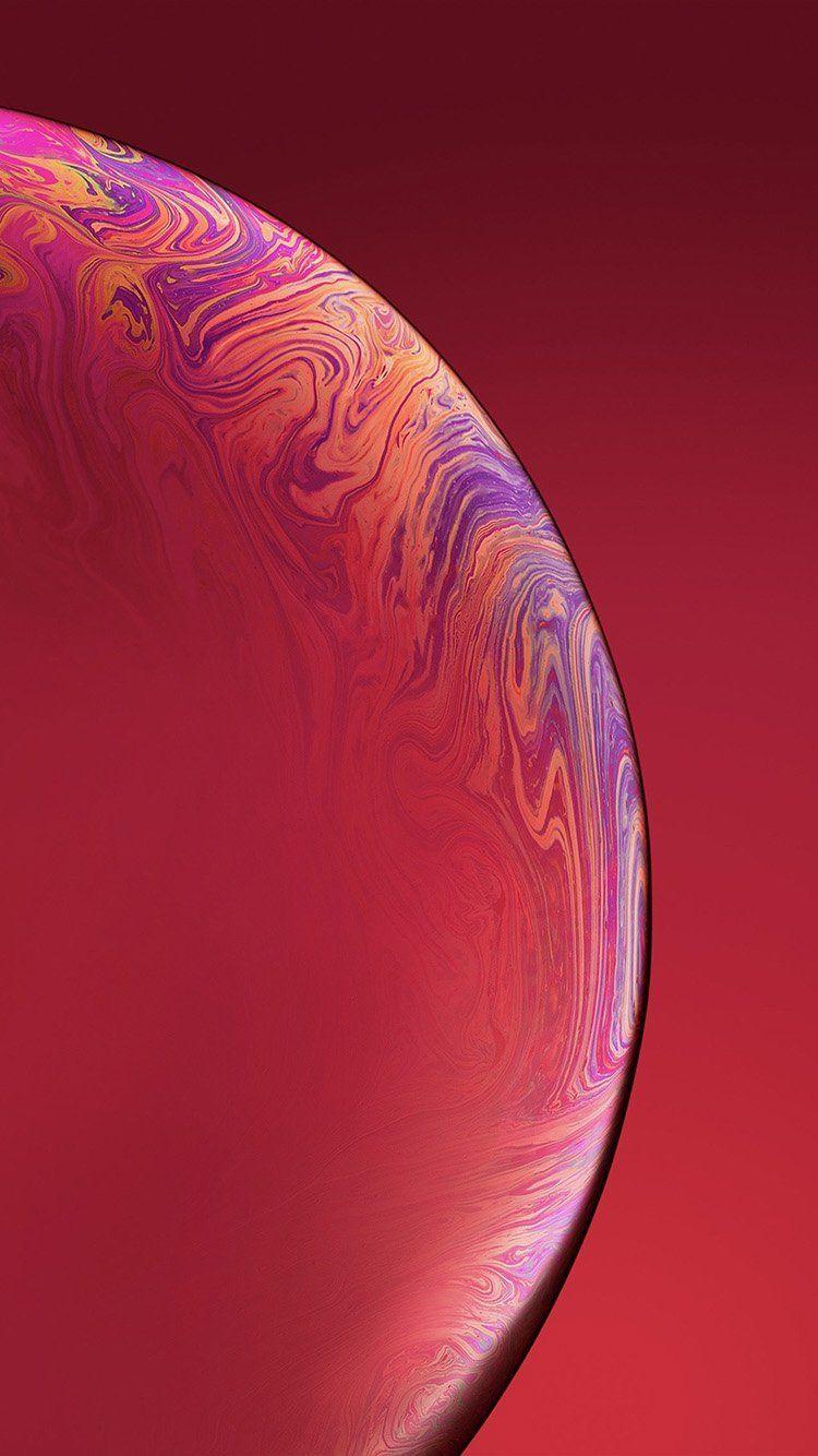750x1334 iPhone wallpaper. red apple iphone xs max new official art bubble