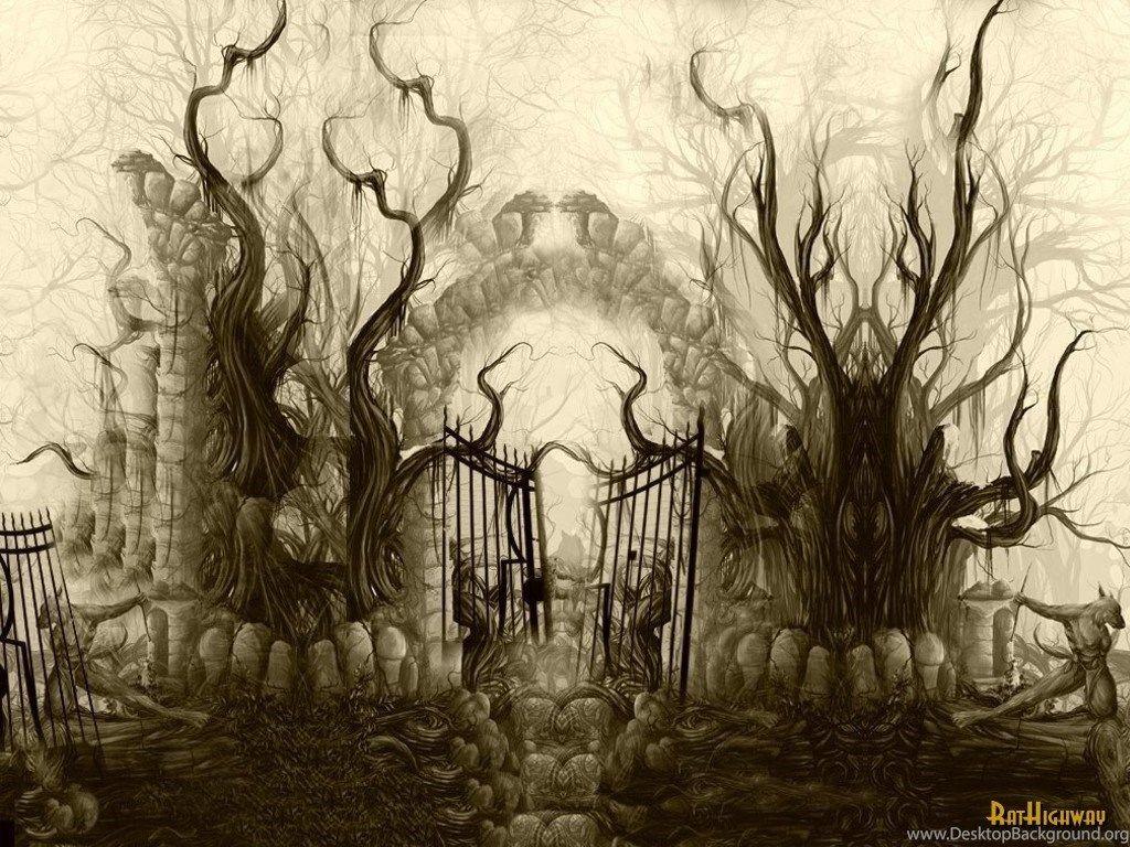 1024x768 Scary Garden Wallpaper From Dark Wallpaper Desktop Background