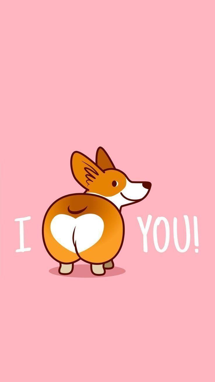 736x1308 Corgi Love Click Here To Download Cute Wallpaper in The Cartoon Wallpaper Pinterest. Cute cartoon wallpaper, Cute wallpaper, Funny wallpaper