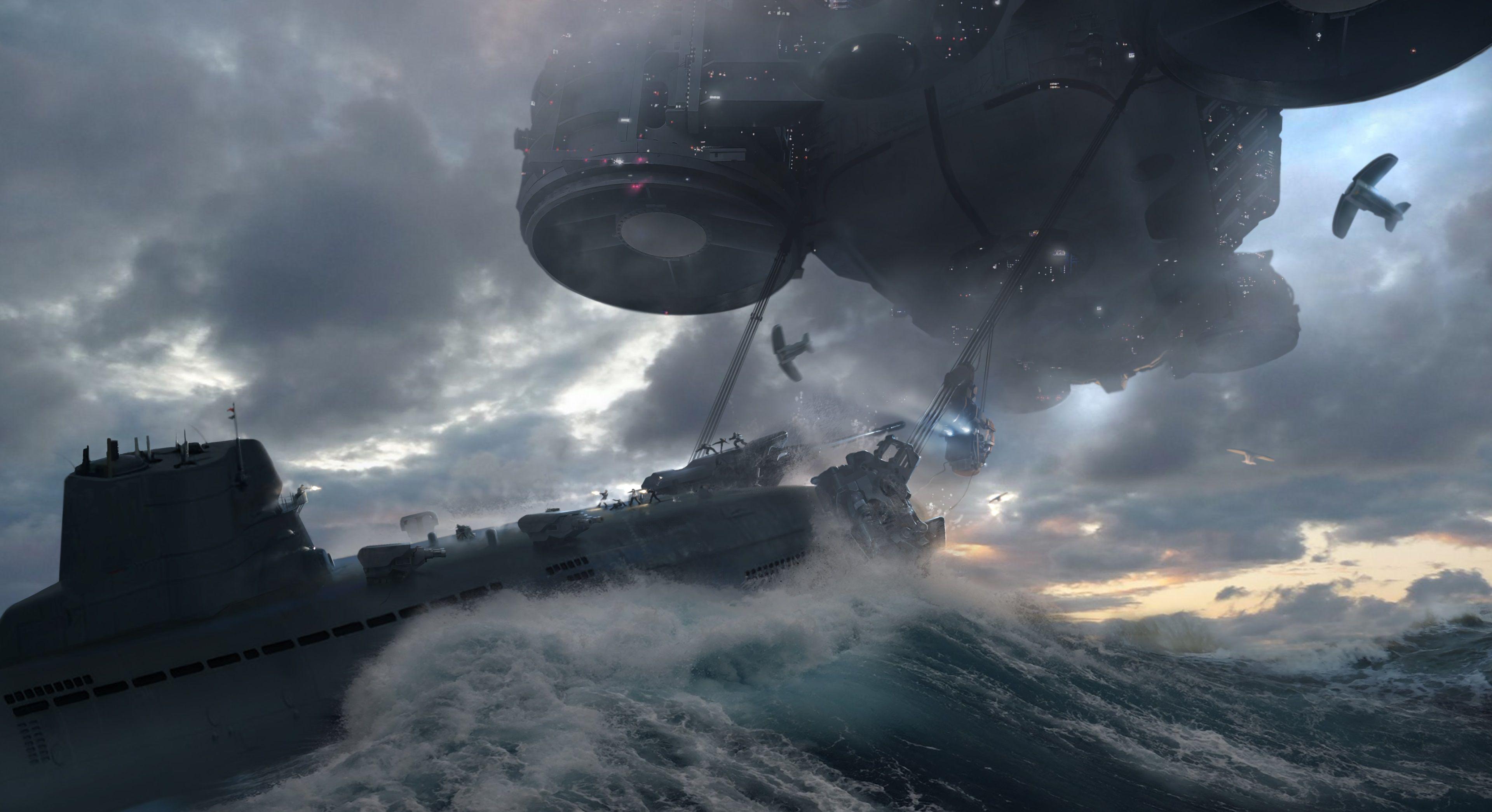 3840x2091 Wolfenstein The New Colossus U Boat Wallpaper & Background Download