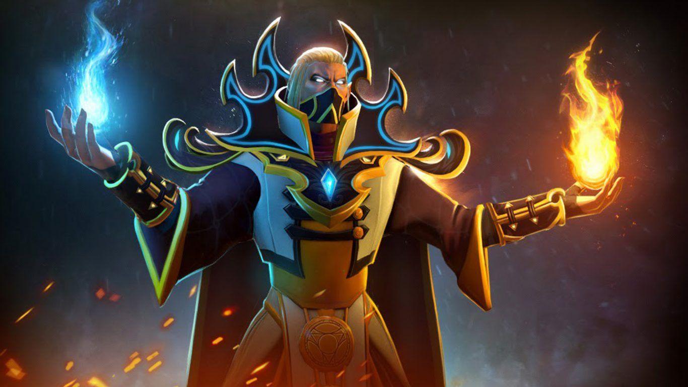 1366x768 Invoker Magic Fighter Flame Dota 2 Video Game Desktop Wallpaper Download Free 1920x1080 :