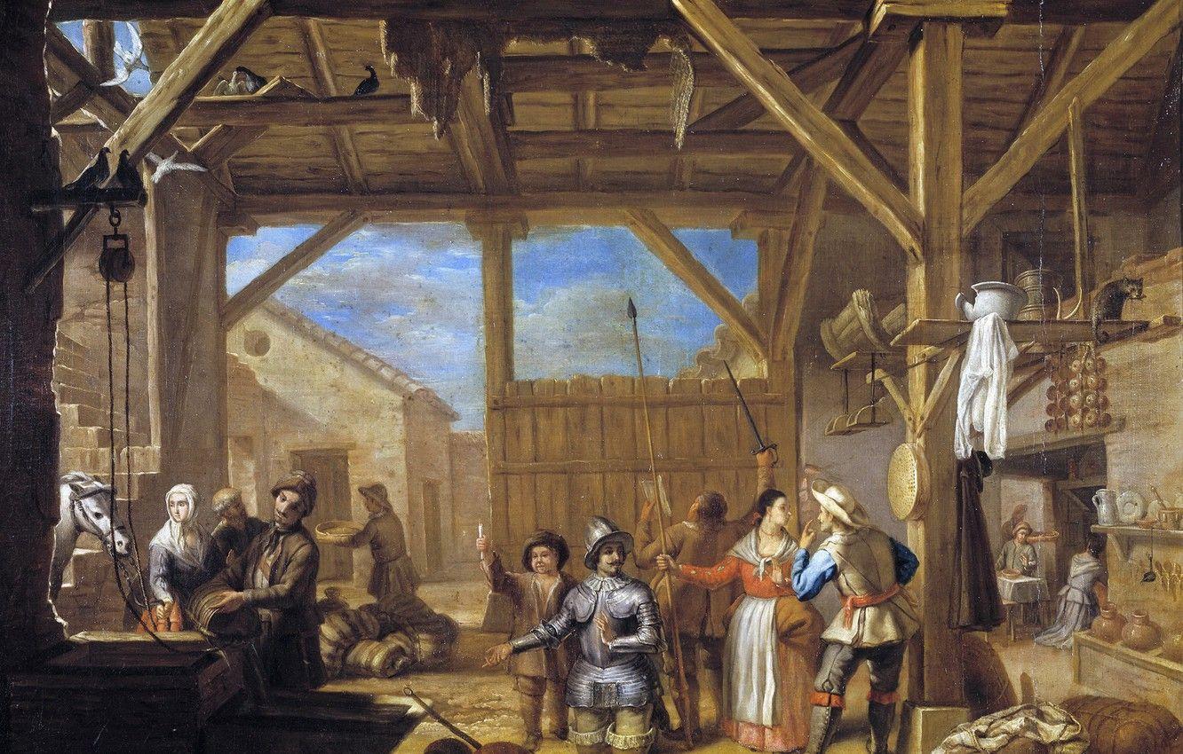 1332x850 Wallpaper picture, genre, Valero Iriarte, Dedication to don Quixote in the Knights image for desktop, section живопись