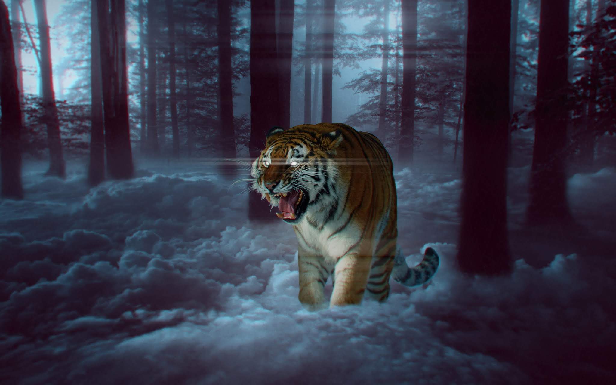 2048x1280 Tiger Fantasy Art Wallpaper