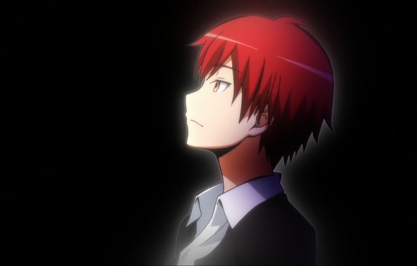 1332x850 Photo Wallpaper Anime, Guy, Black, Anime, Red Hair