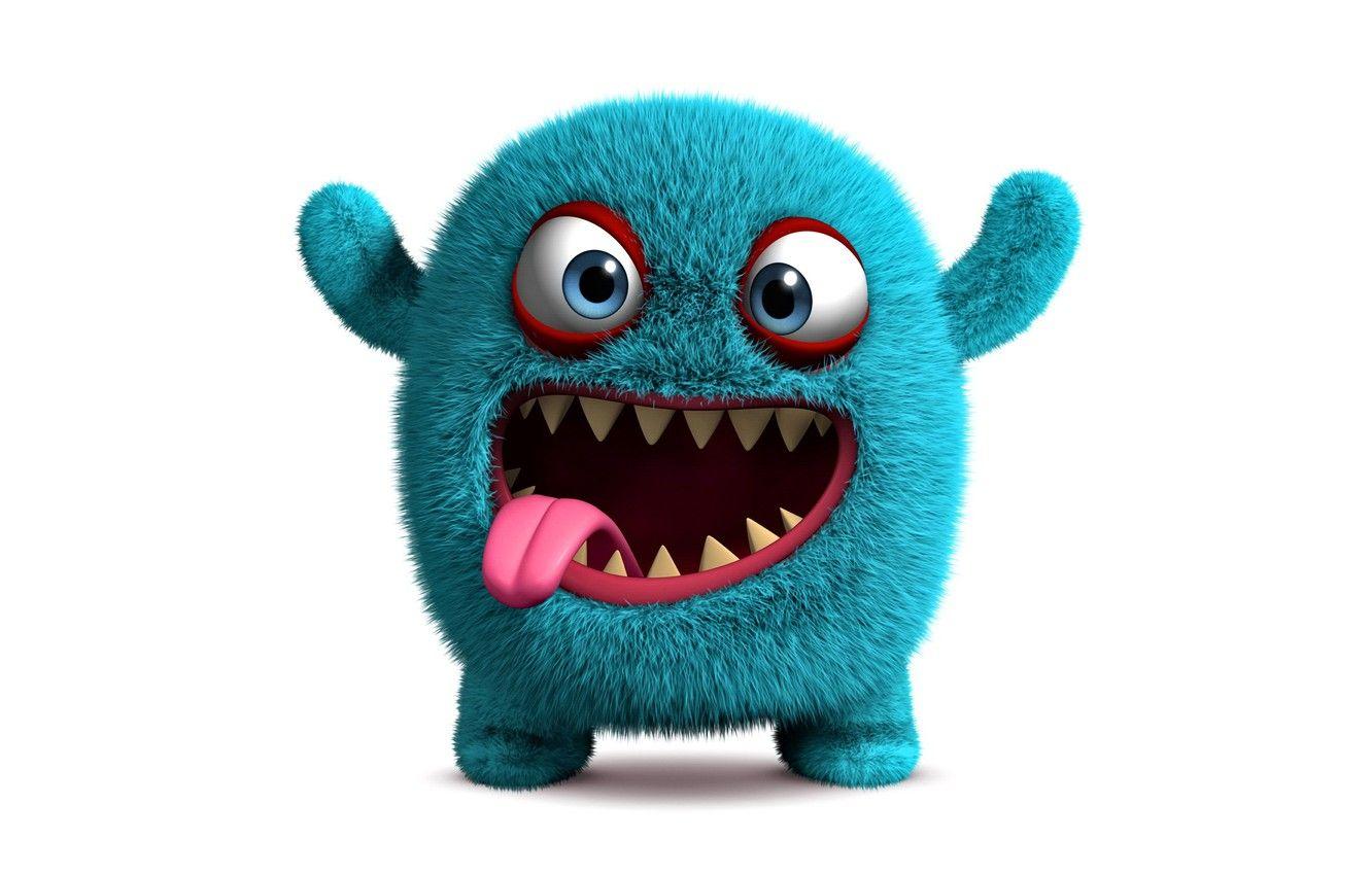 1332x850 Wallpaper monster, face, funny, cute, fluffy image for desktop, section рендеринг