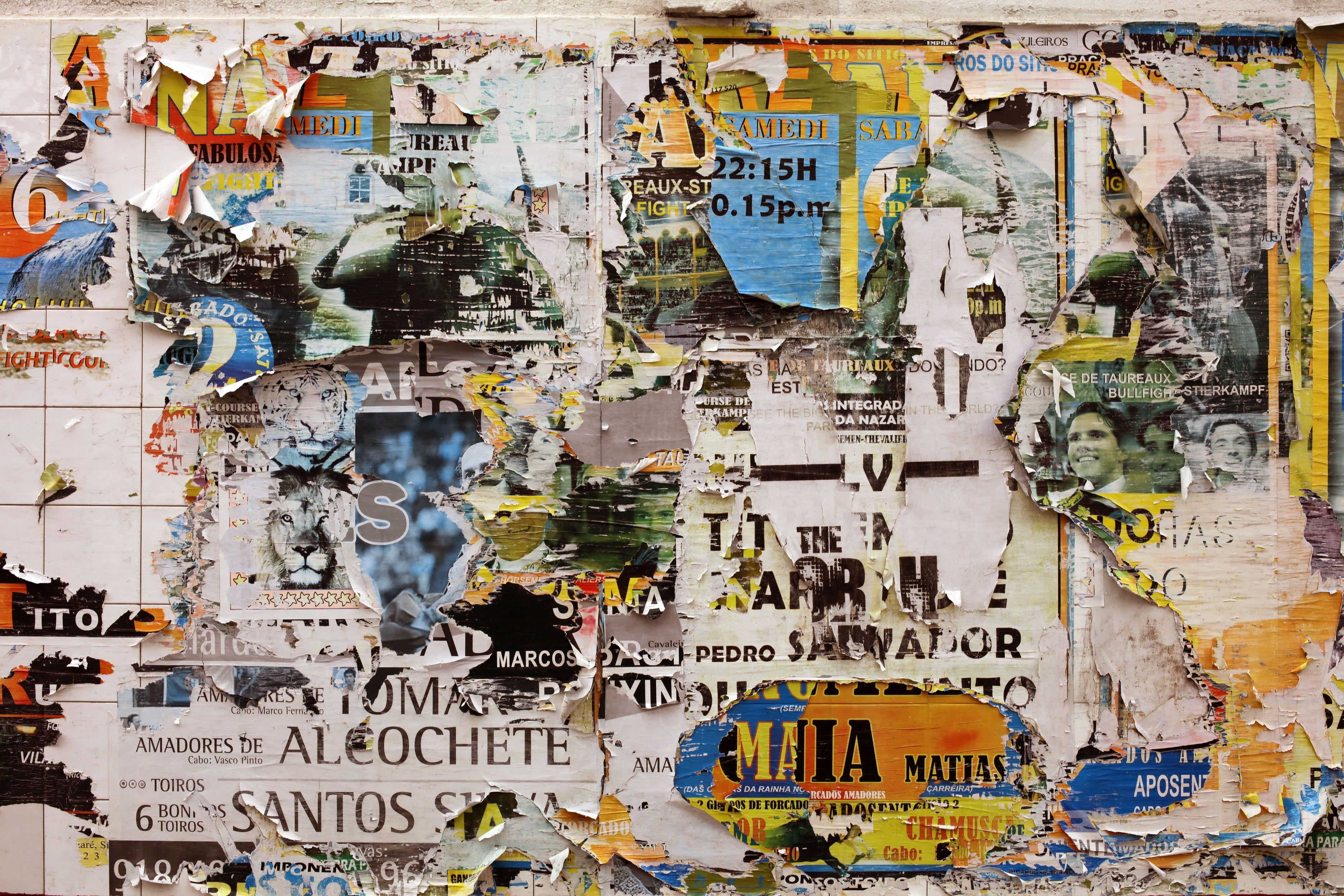 4320x2880 4320x2880 Public domain image, old, wall, torn, newspaper, paper, affiche wall advert wallpaper portugal wall poster erosion used print urban, texture, poster. TOP. Mocah.org HD Wallpaper