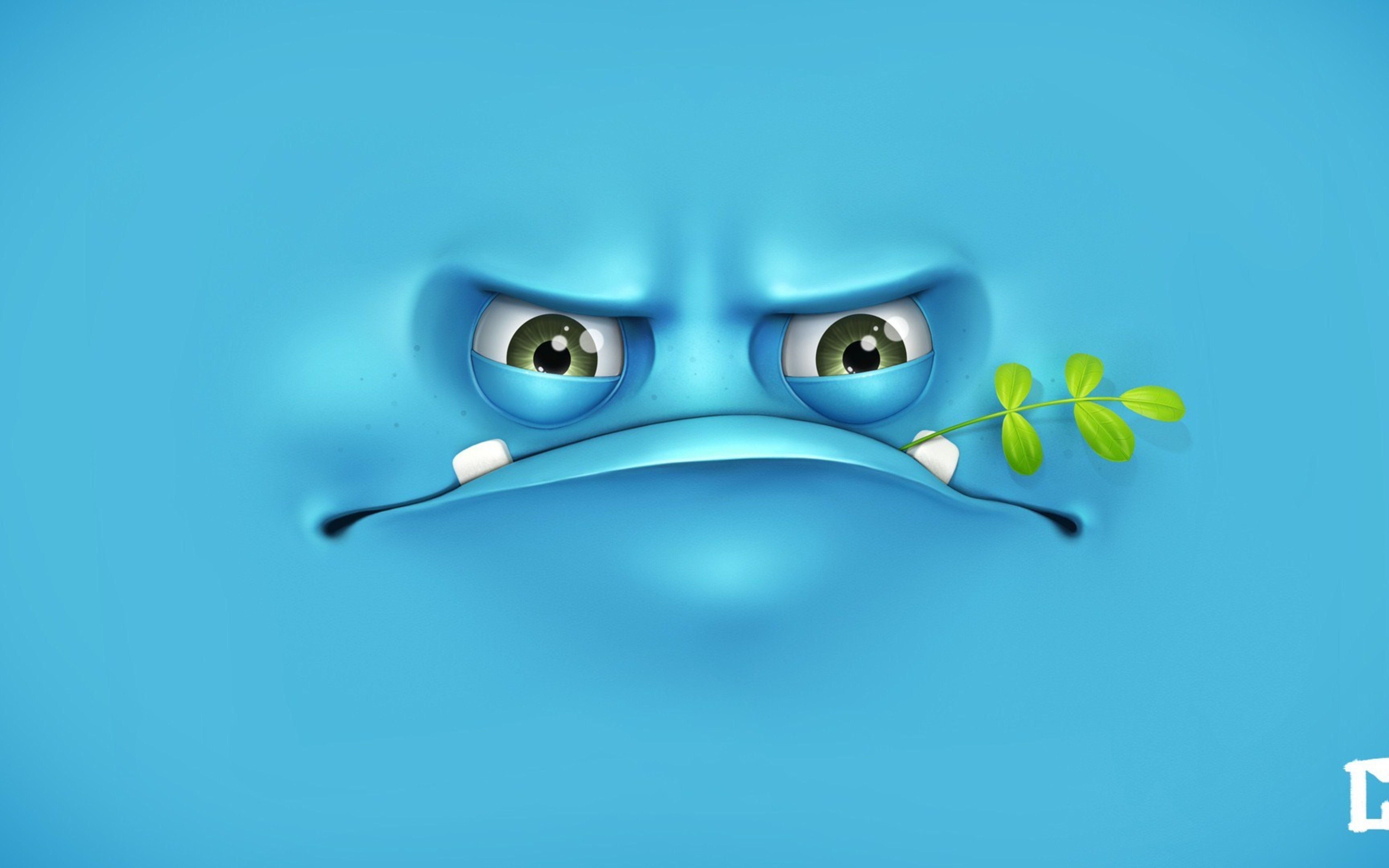 5120x3200 Funny blue monster