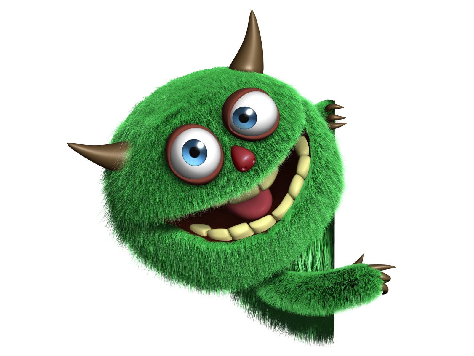 1600x1200 cute, 3D, fluffy, face, monster, funny desktop wallpaper 48097